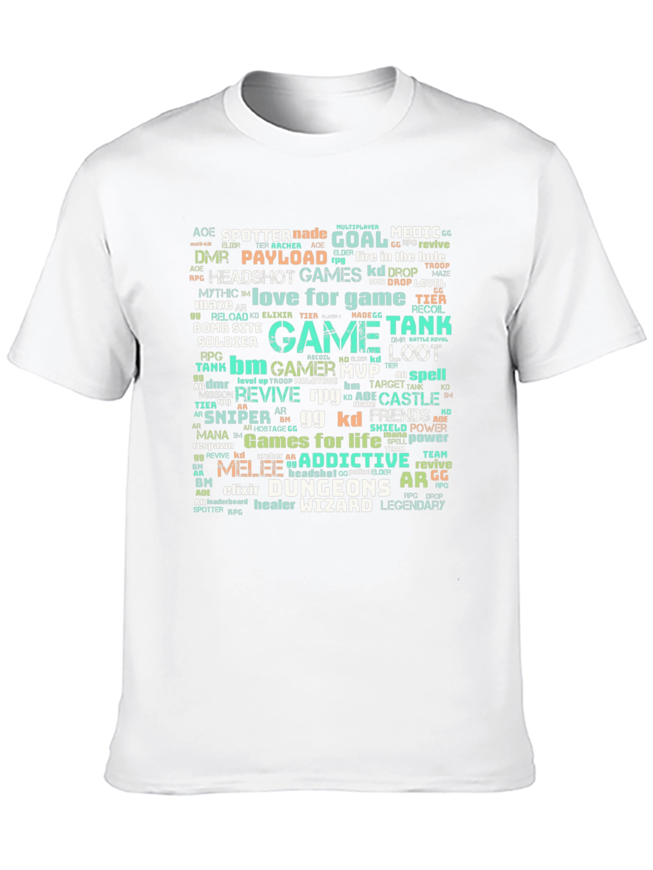Gamer Word Cloud T-Shirt - Gaming Themed Tee
