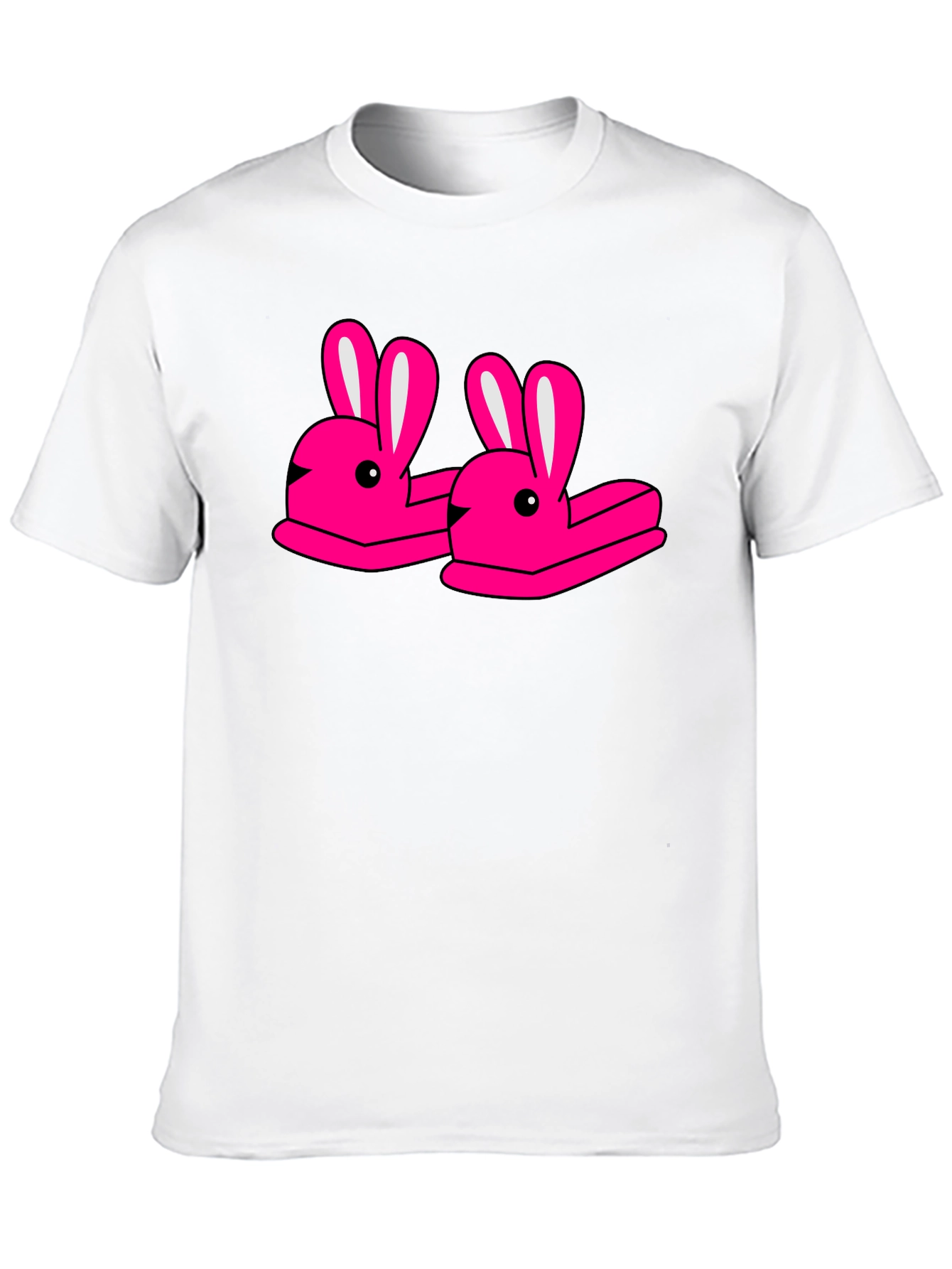 Novelty Bunny Slippers Graphic T-Shirt