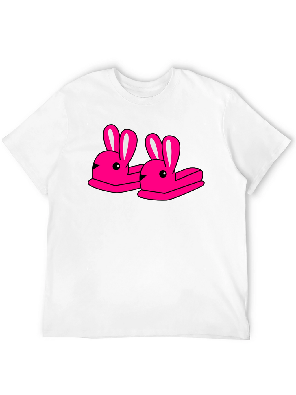 Novelty Bunny Slippers Graphic T-Shirt