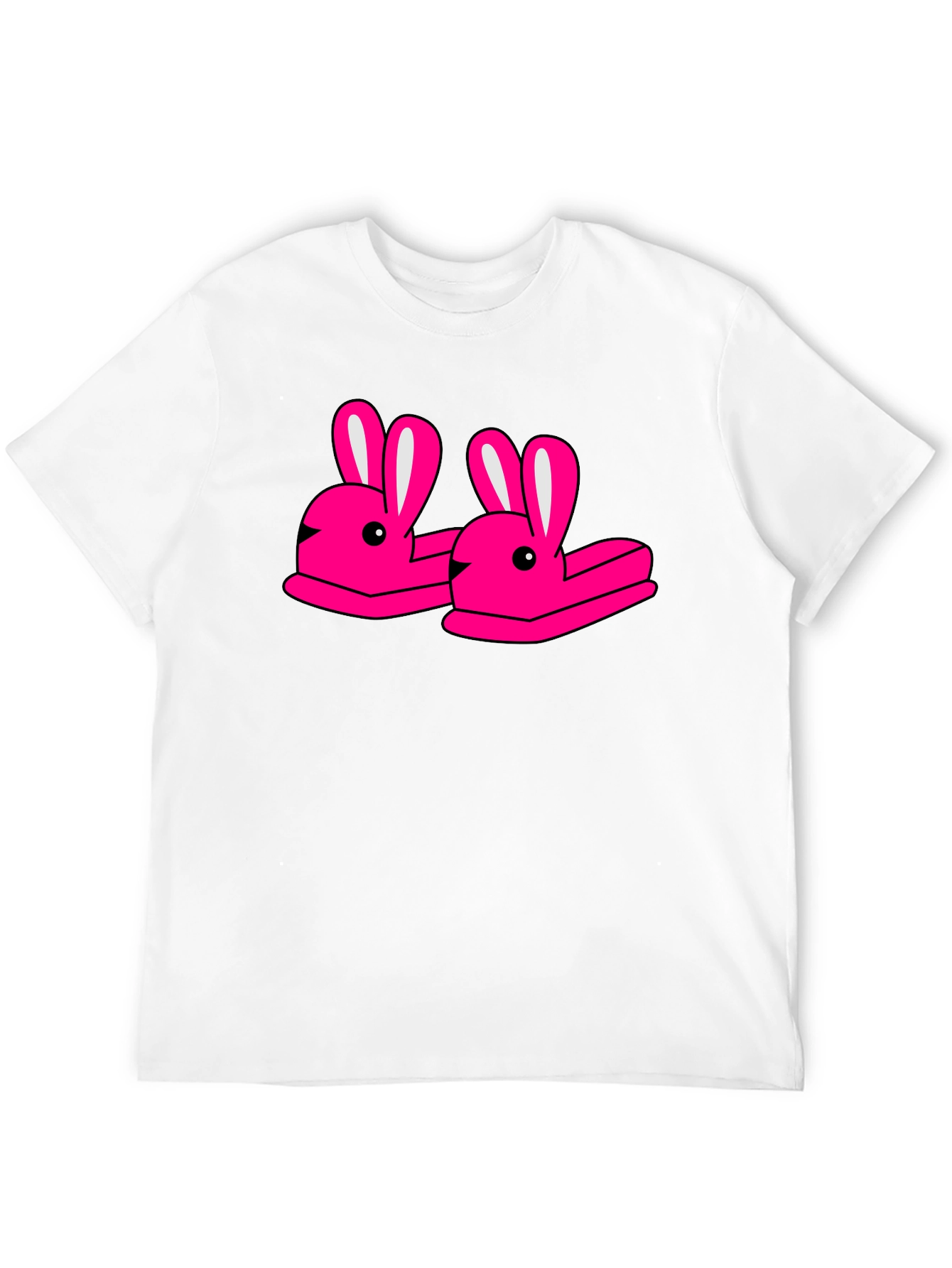 Novelty Bunny Slippers Graphic T-Shirt