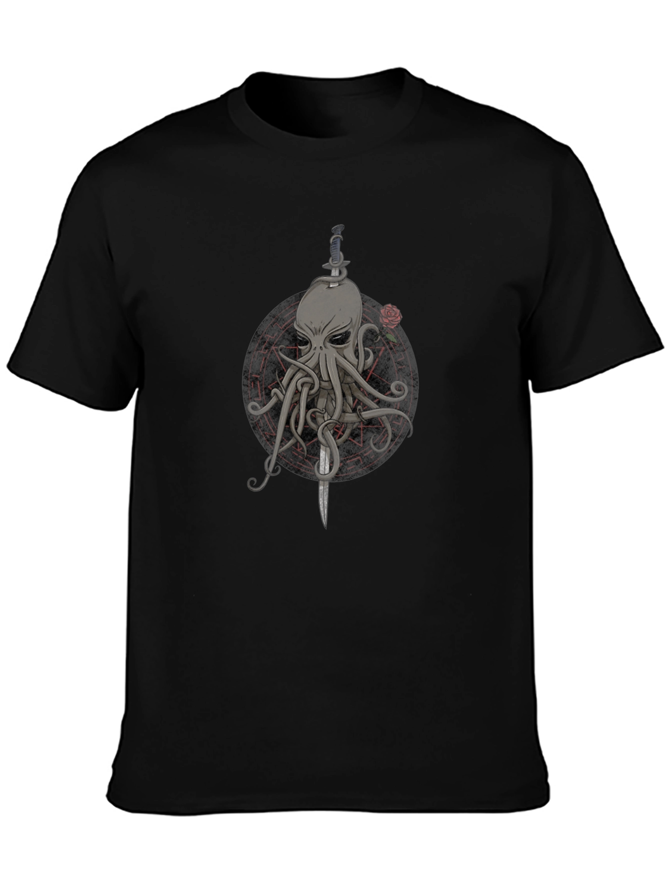 Octopus & Dagger Graphic Tee - Mens Black T-Shirt