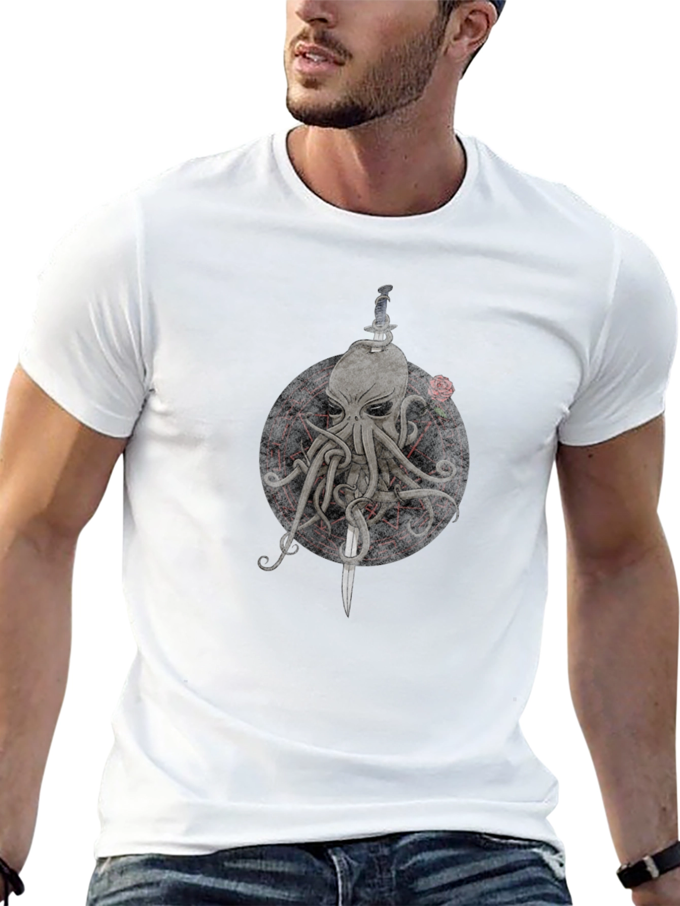 Octopus & Dagger Graphic Tee - Mens Black T-Shirt