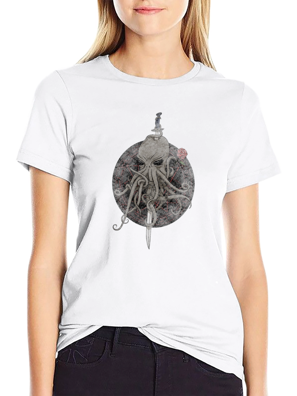 Octopus & Dagger Graphic Tee - Mens Black T-Shirt