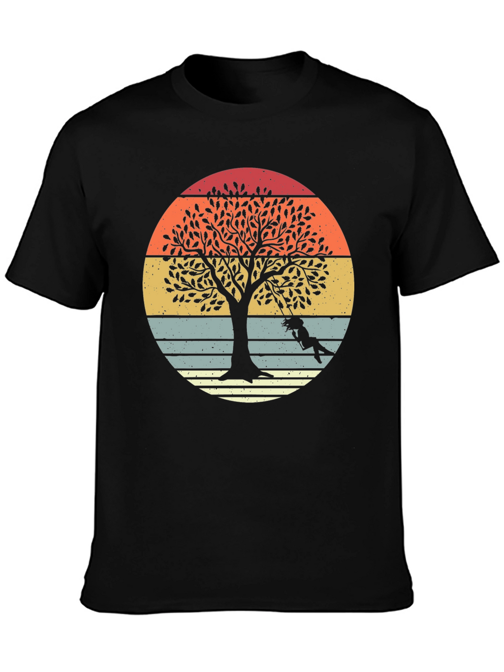 Sunset Tree Swing Graphic Tee - Stylish Comfort