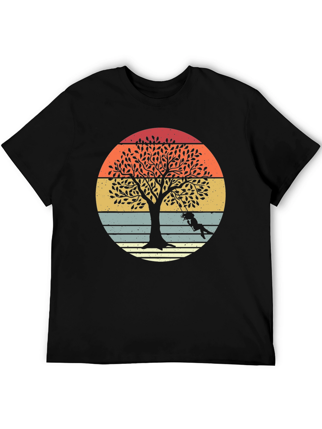 Sunset Tree Swing Graphic Tee - Stylish Comfort
