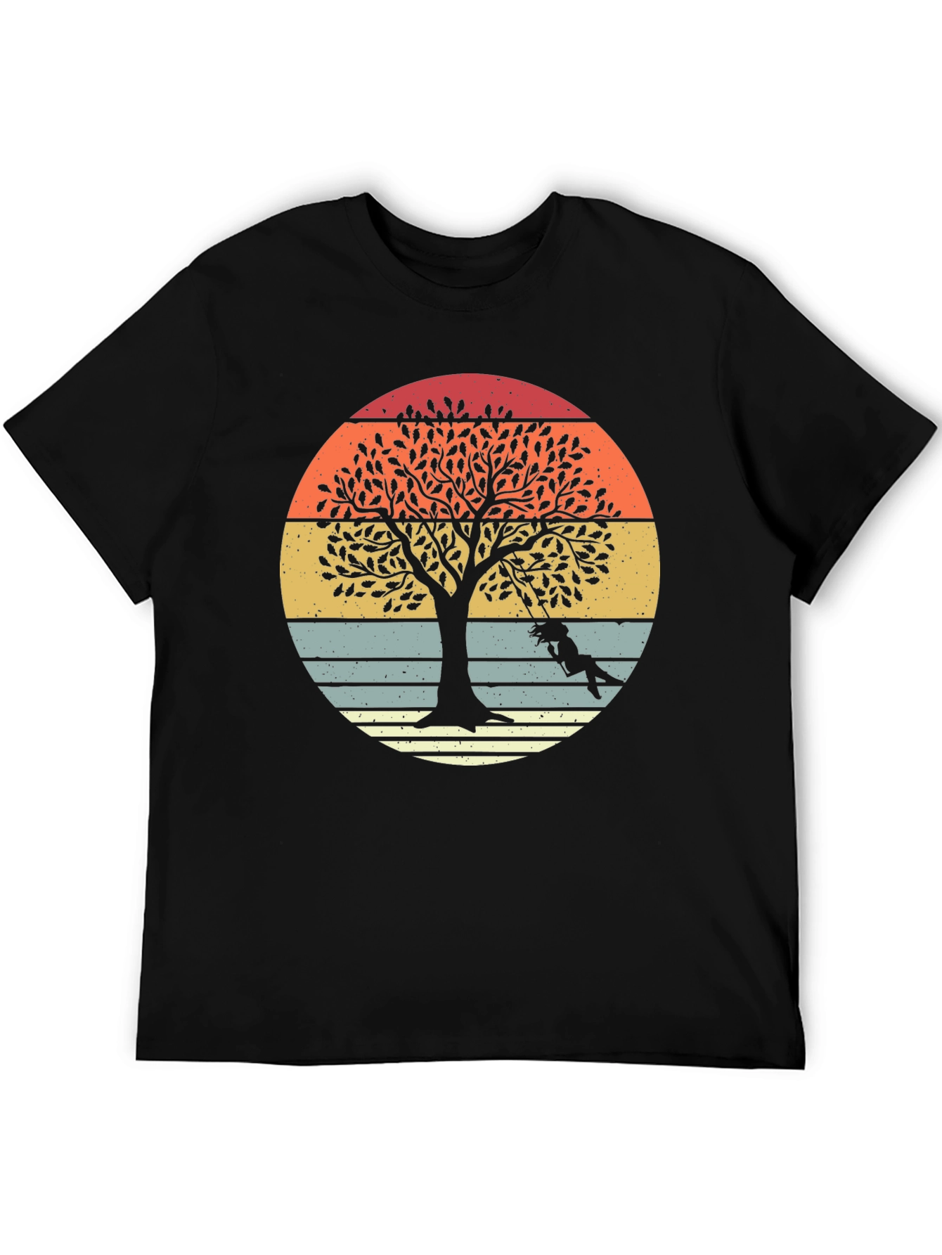 Sunset Tree Swing Graphic Tee - Stylish Comfort