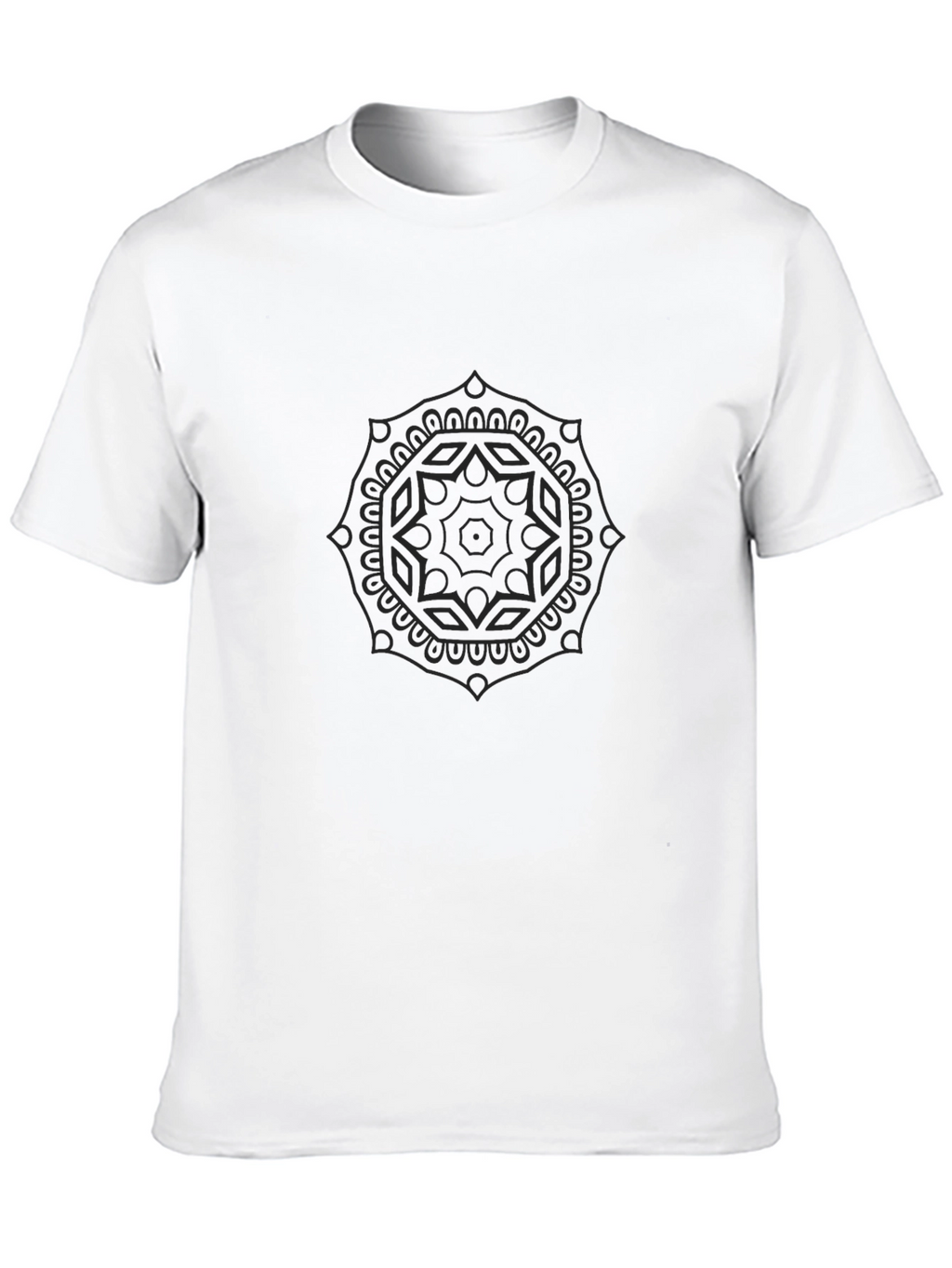 Mens Black Mandala Graphic T-Shirt