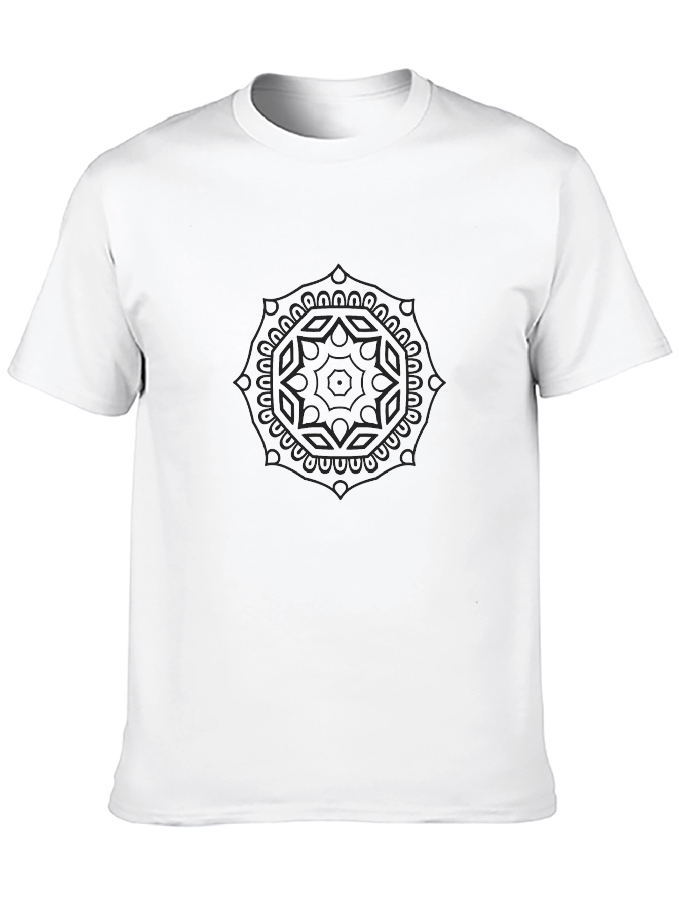 Mens Black Mandala Graphic T-Shirt