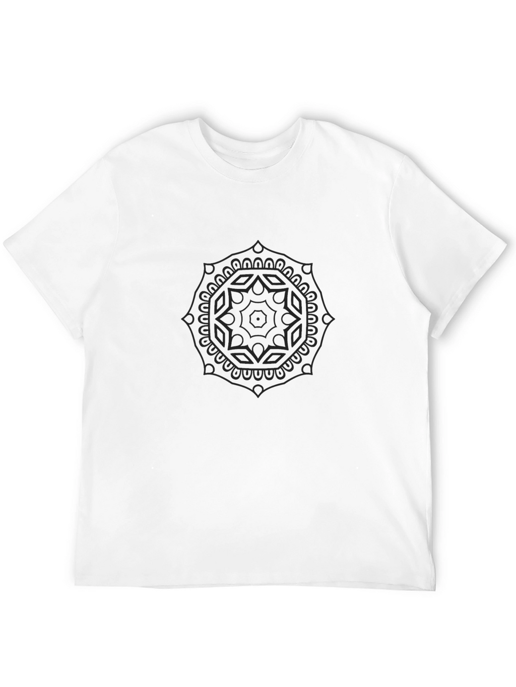 Mens Black Mandala Graphic T-Shirt