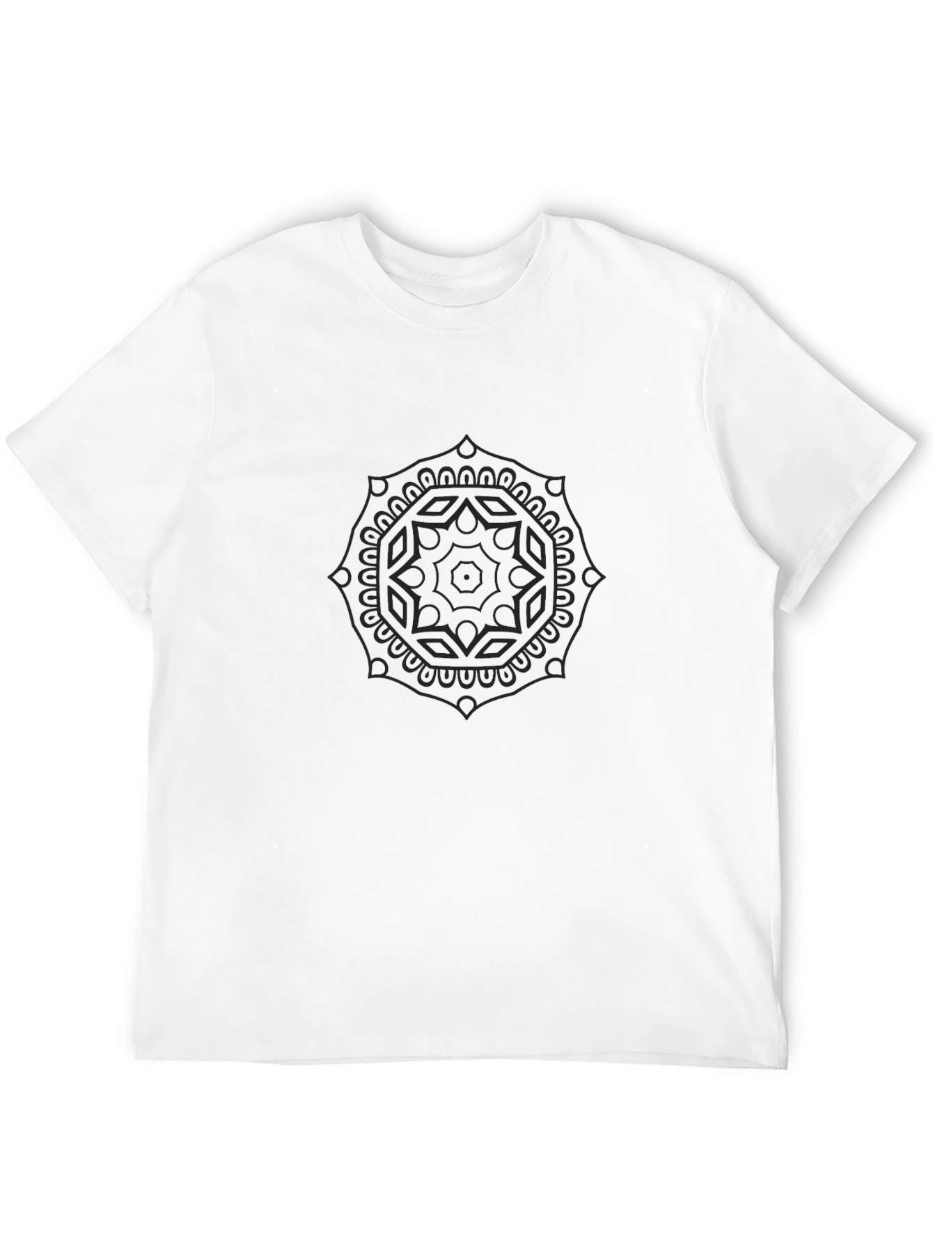 Mens Black Mandala Graphic T-Shirt