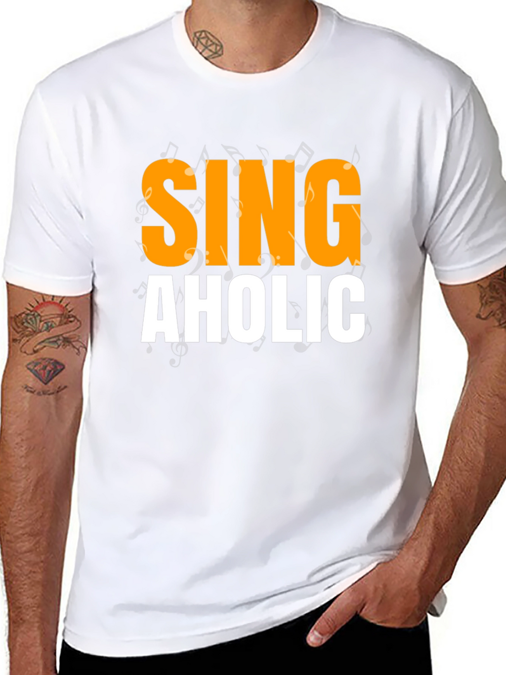 Singaholic Black T-Shirt - Music Lover Gift
