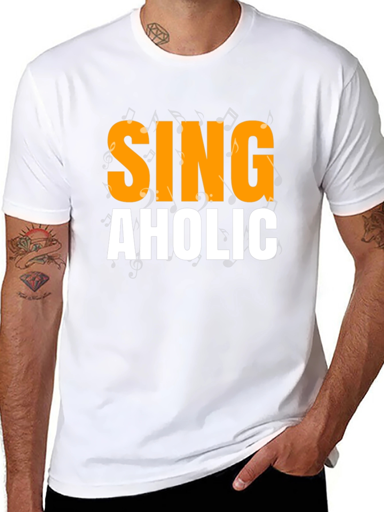 Singaholic Black T-Shirt - Music Lover Gift
