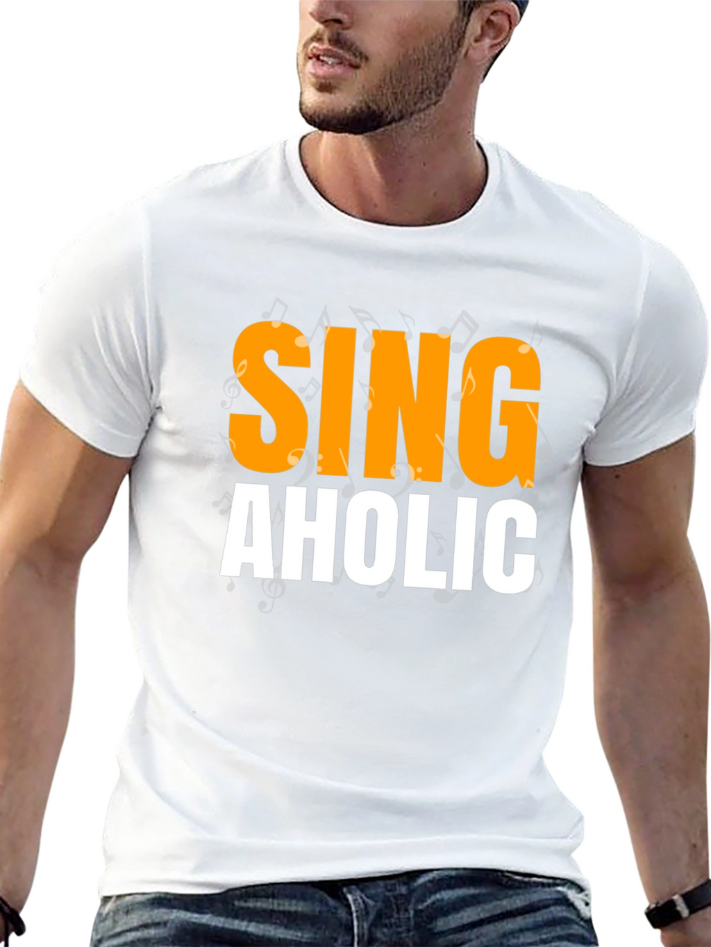 Singaholic Black T-Shirt - Music Lover Gift