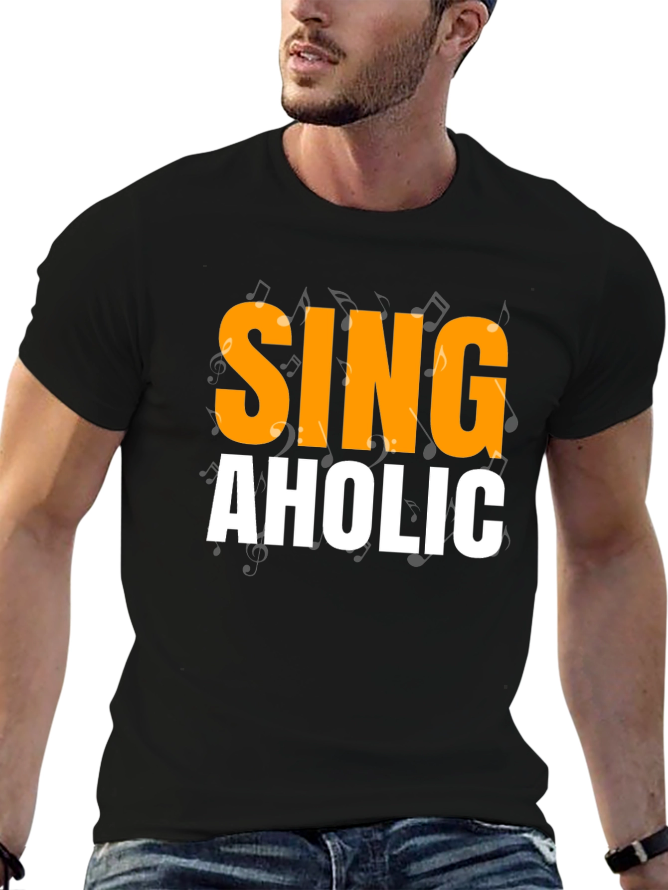 Singaholic Black T-Shirt - Music Lover Gift