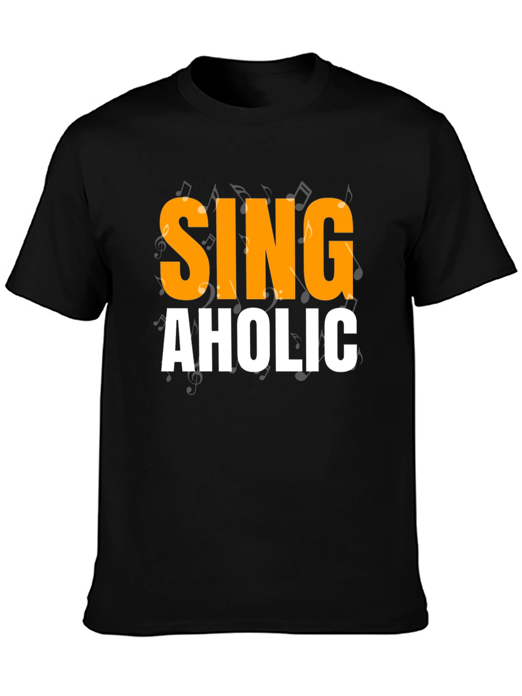 Singaholic Black T-Shirt - Music Lover Gift