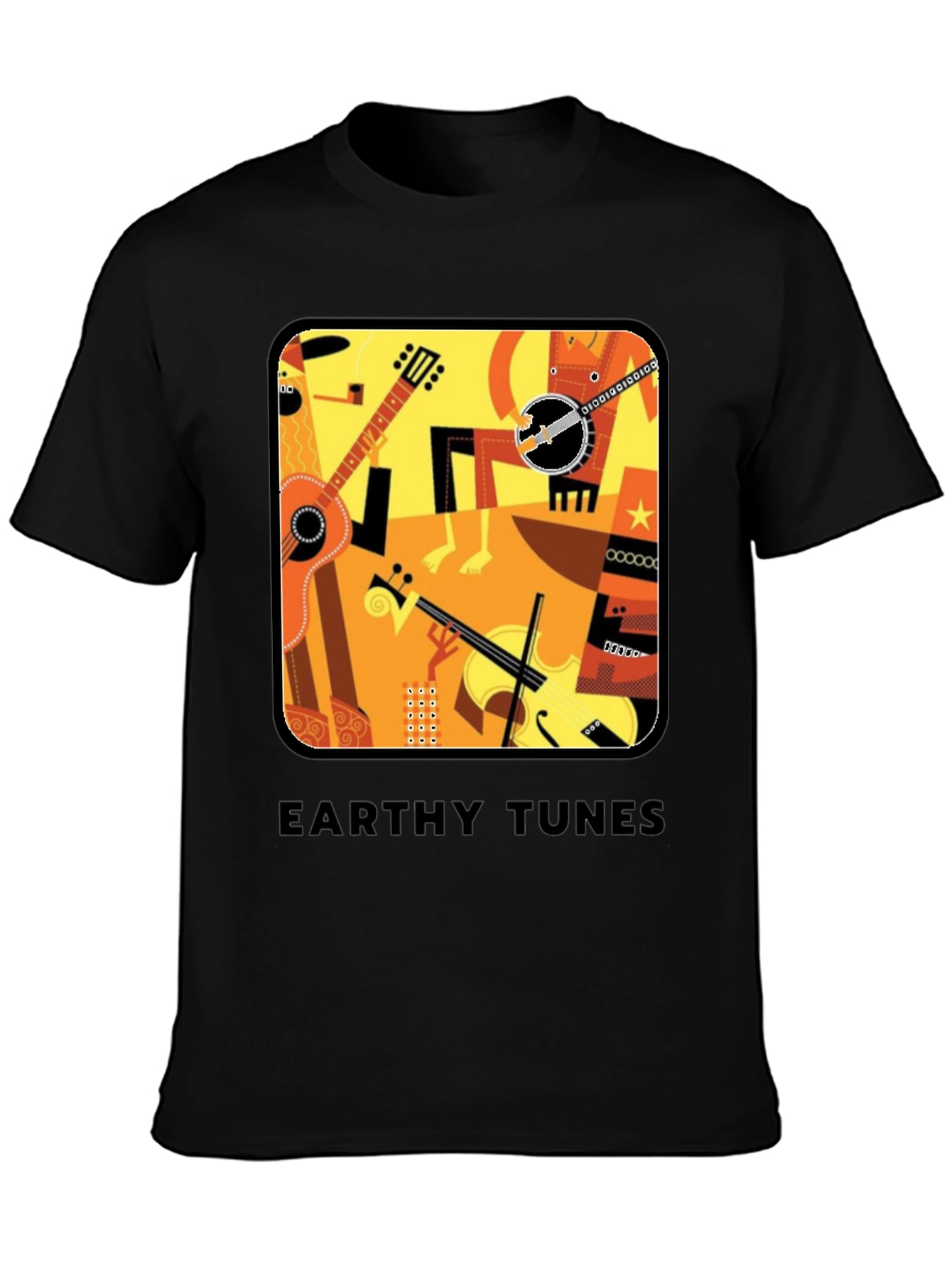 Earthy Tunes Graphic Tee - Musical Instruments Design