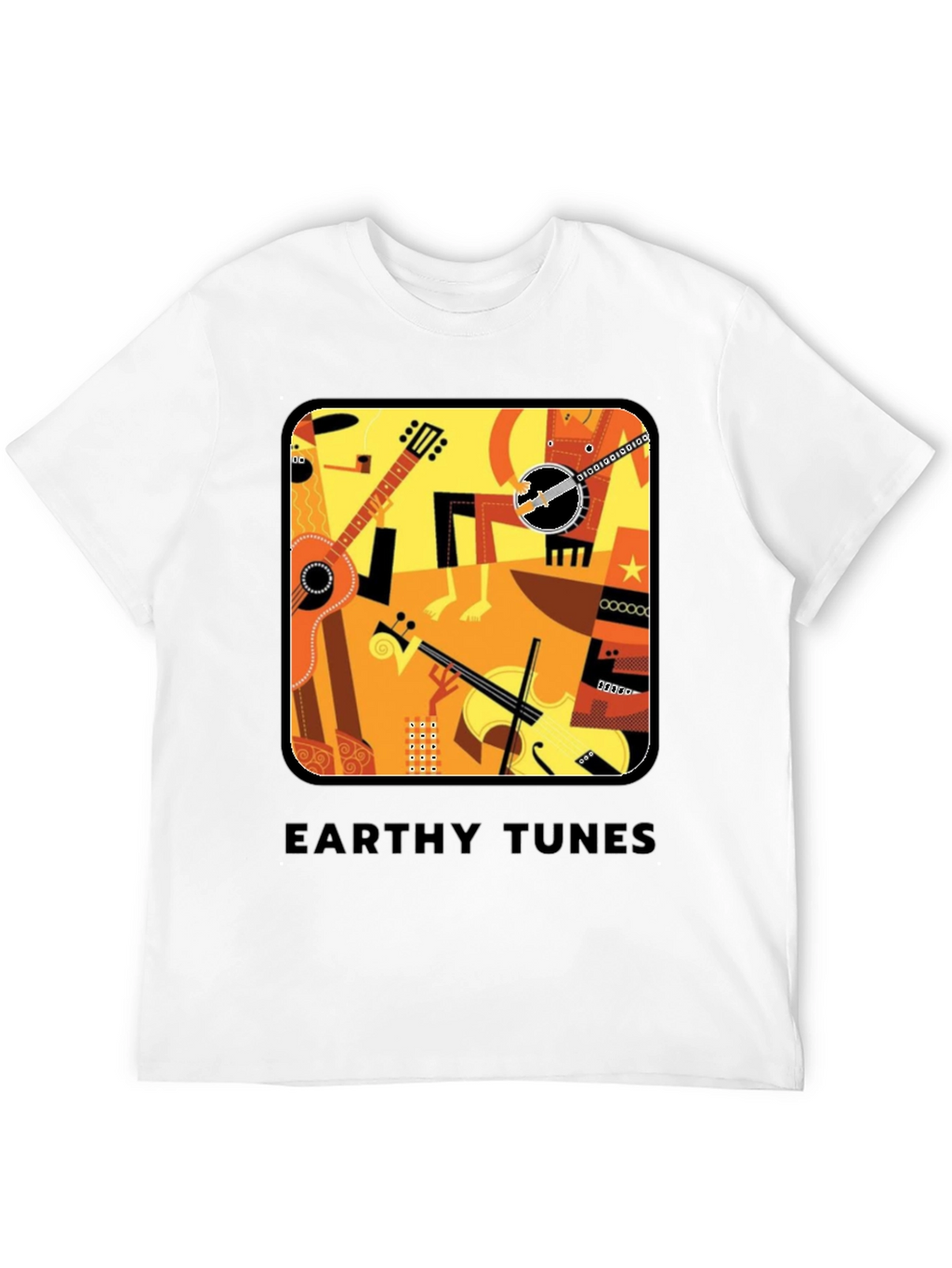 Earthy Tunes Graphic Tee - Musical Instruments Design