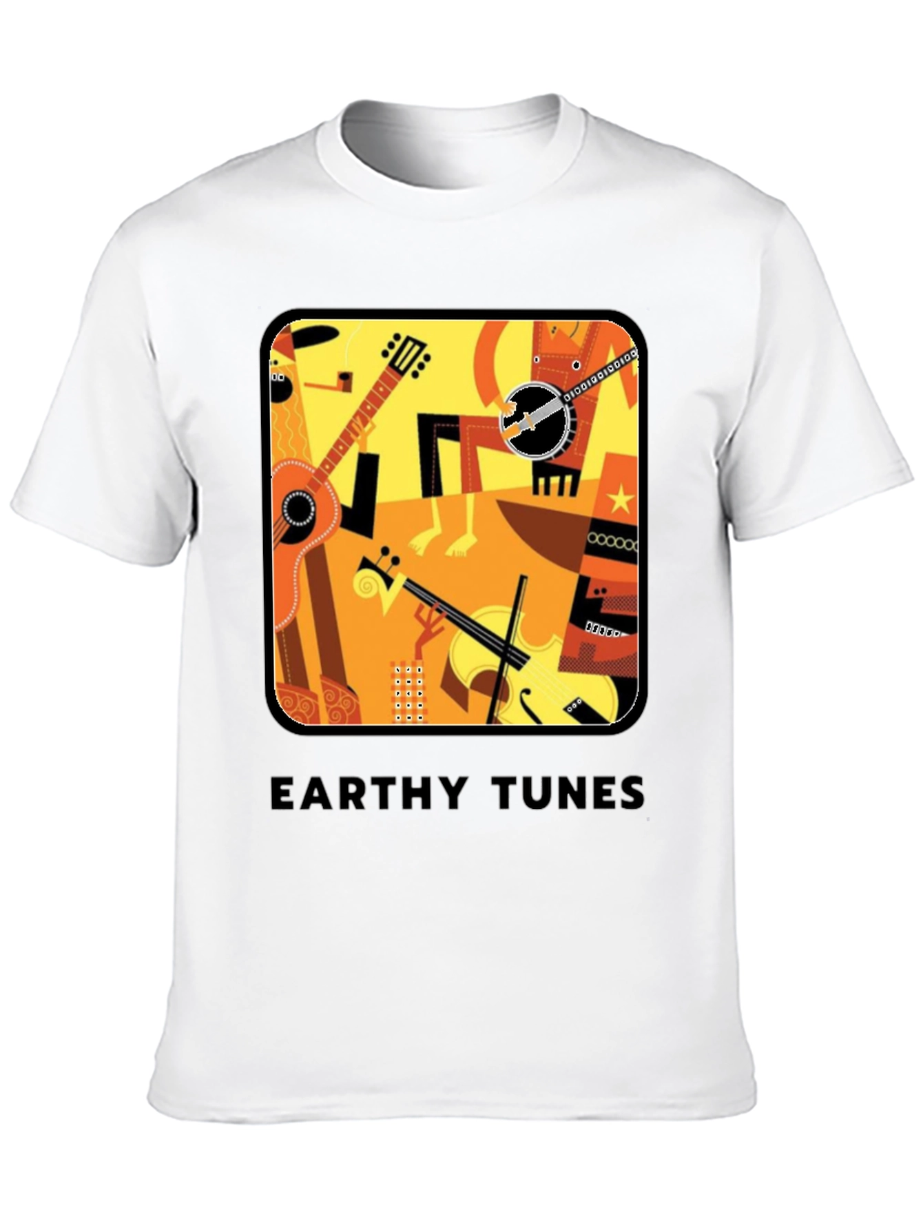 Earthy Tunes Graphic Tee - Musical Instruments Design