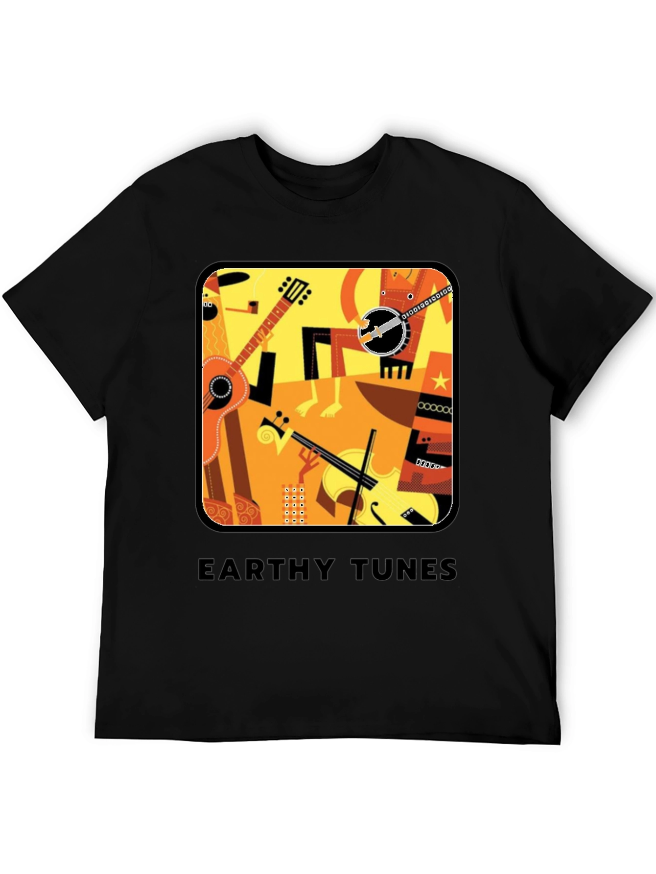 Earthy Tunes Graphic Tee - Musical Instruments Design