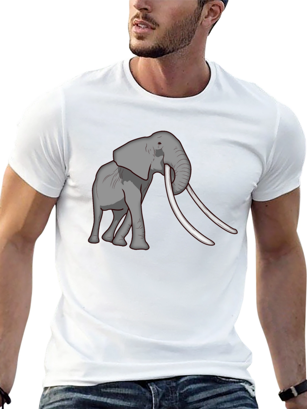 Elephant Graphic Tee - Black Casual Comfort