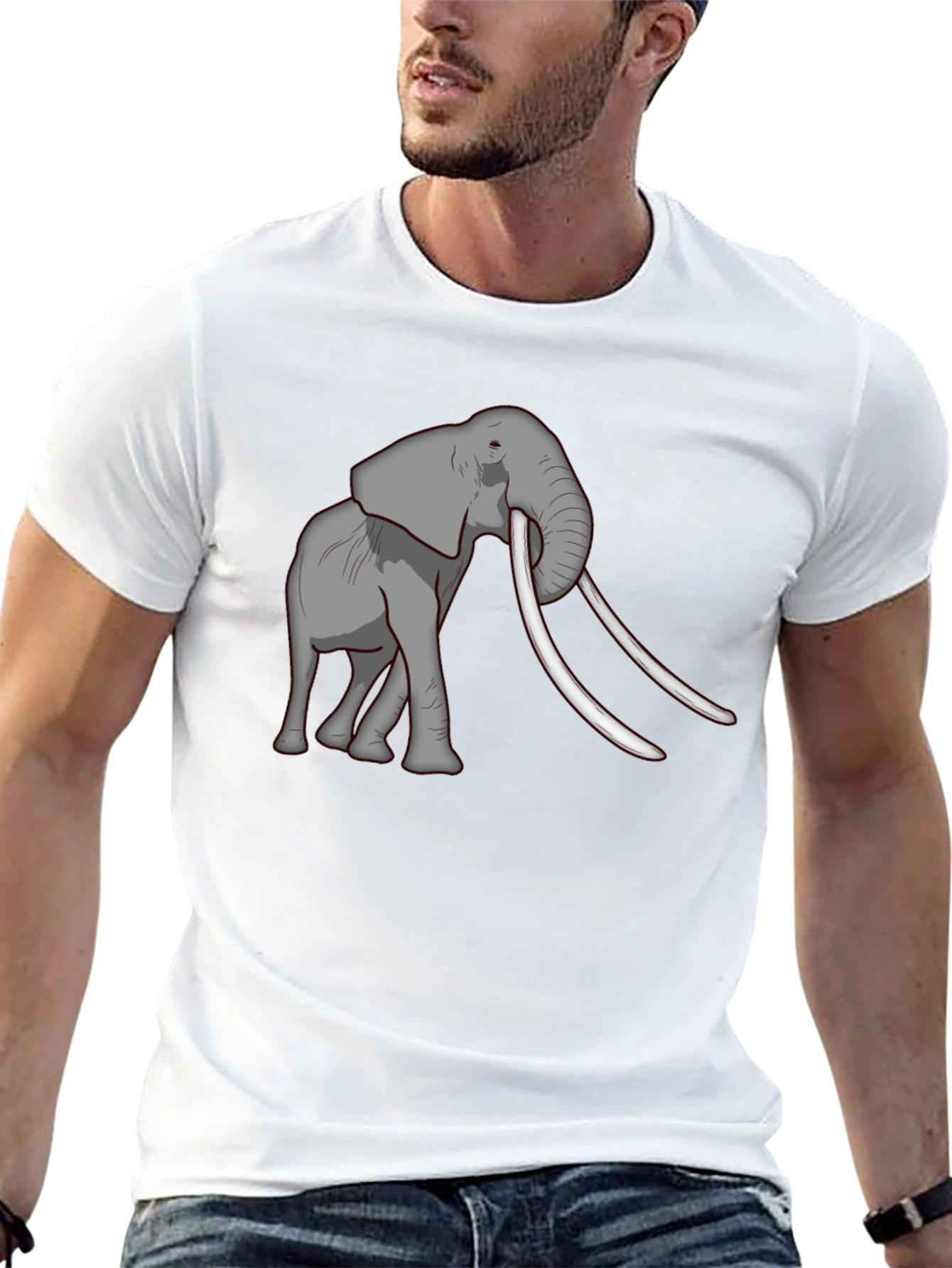 Elephant Graphic Tee - Black Casual Comfort