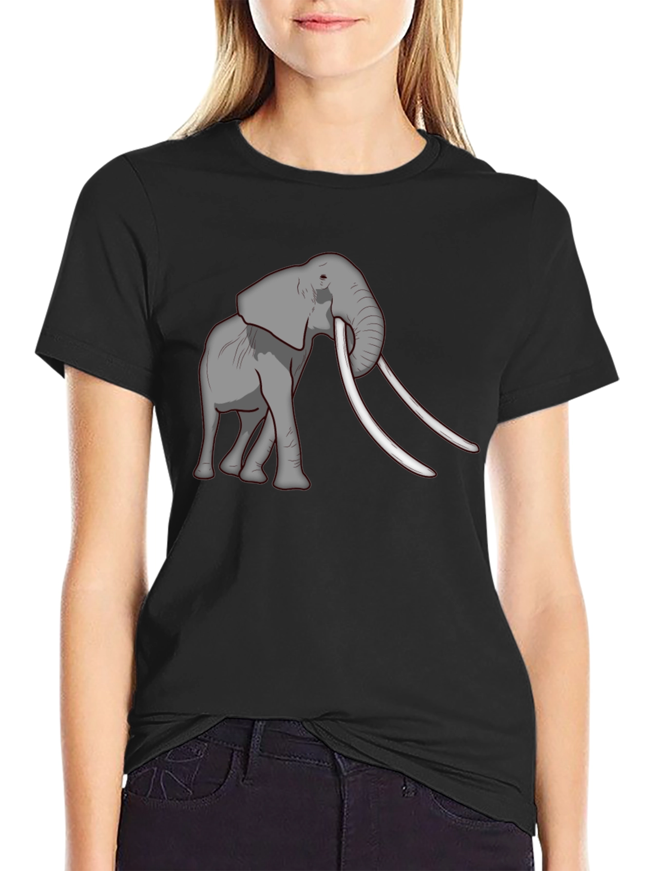 Elephant Graphic Tee - Black Casual Comfort