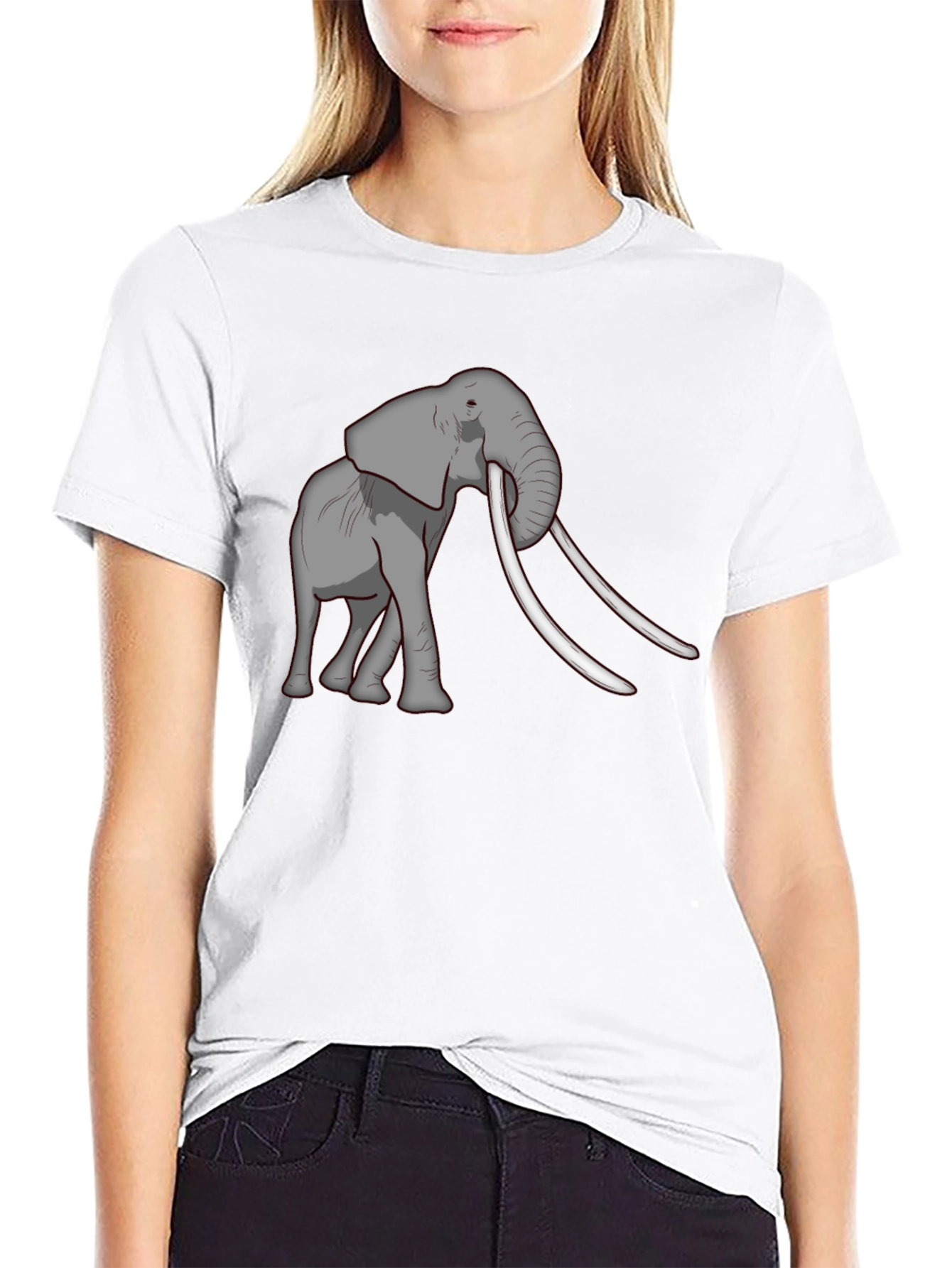 Elephant Graphic Tee - Black Casual Comfort
