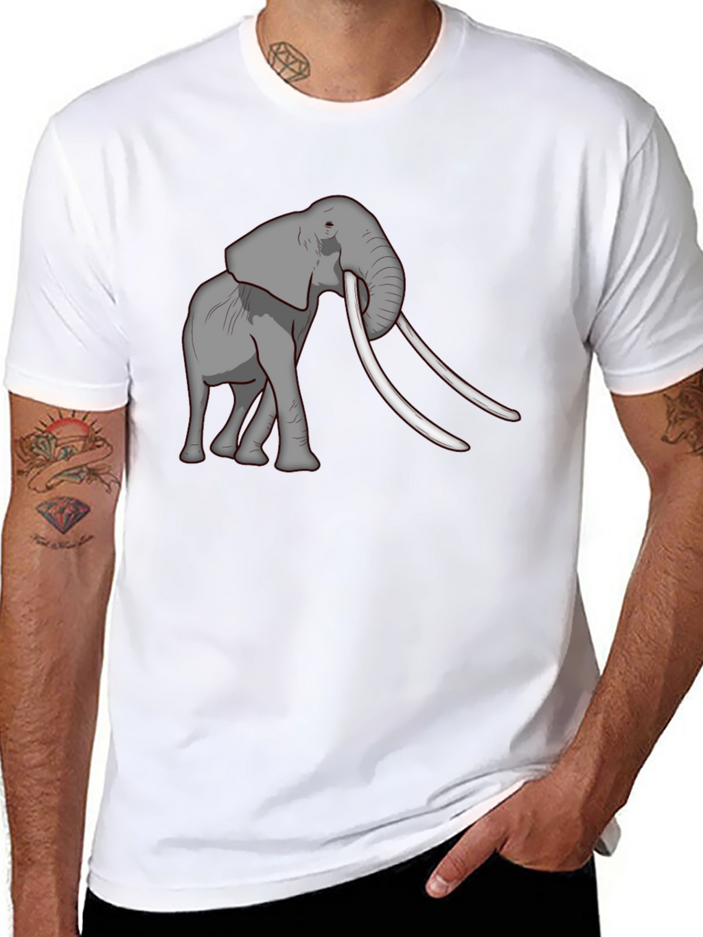 Elephant Graphic Tee - Black Casual Comfort