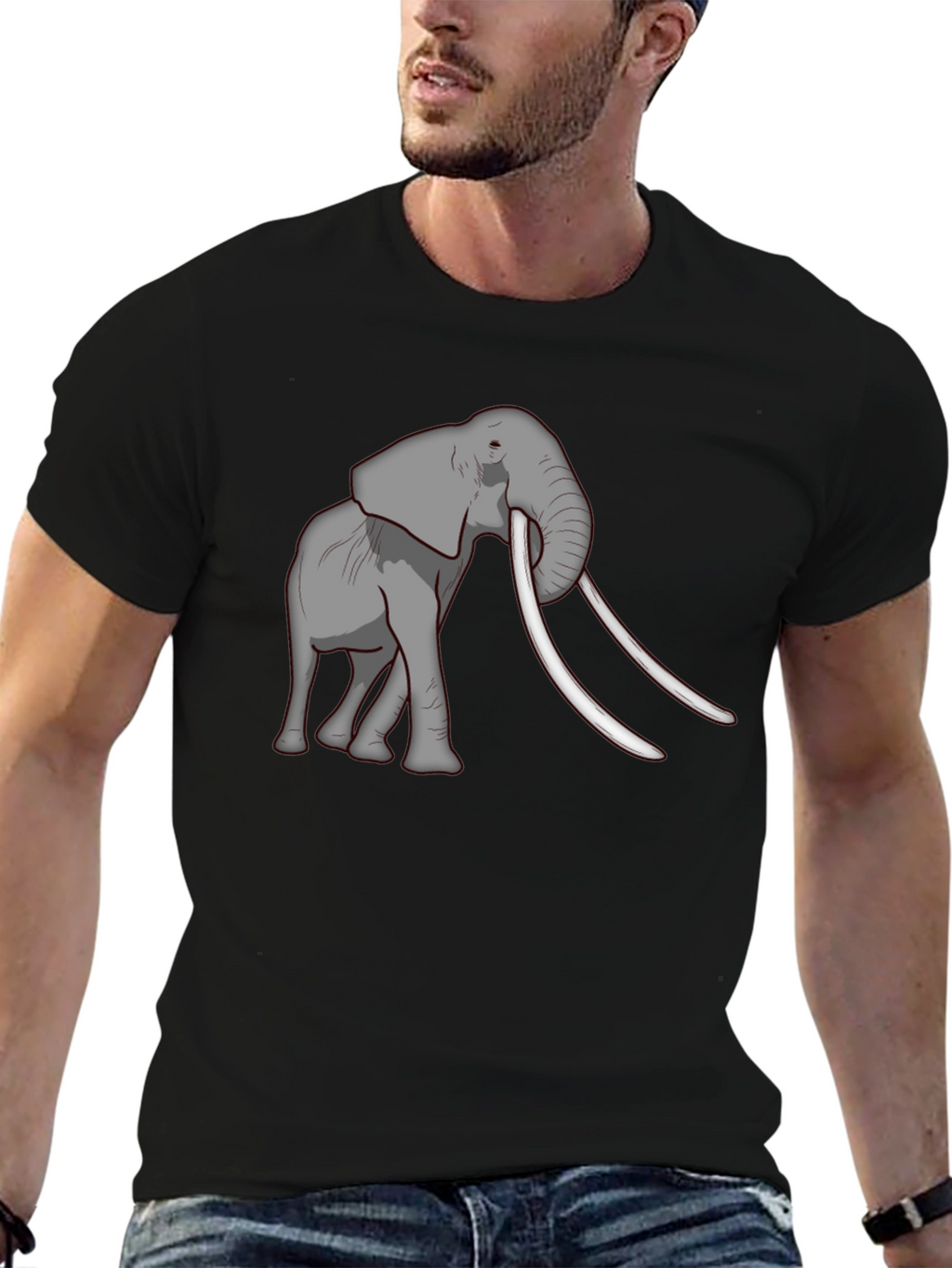 Elephant Graphic Tee - Black Casual Comfort