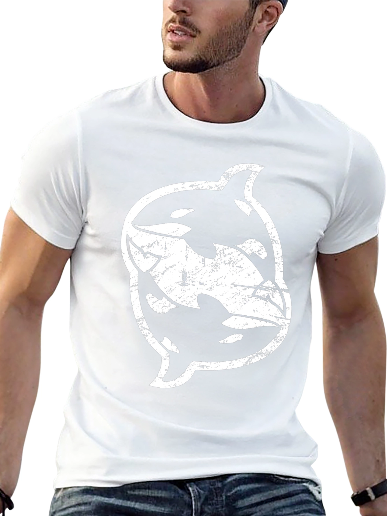Orca Yin Yang Graphic Black T-Shirt
