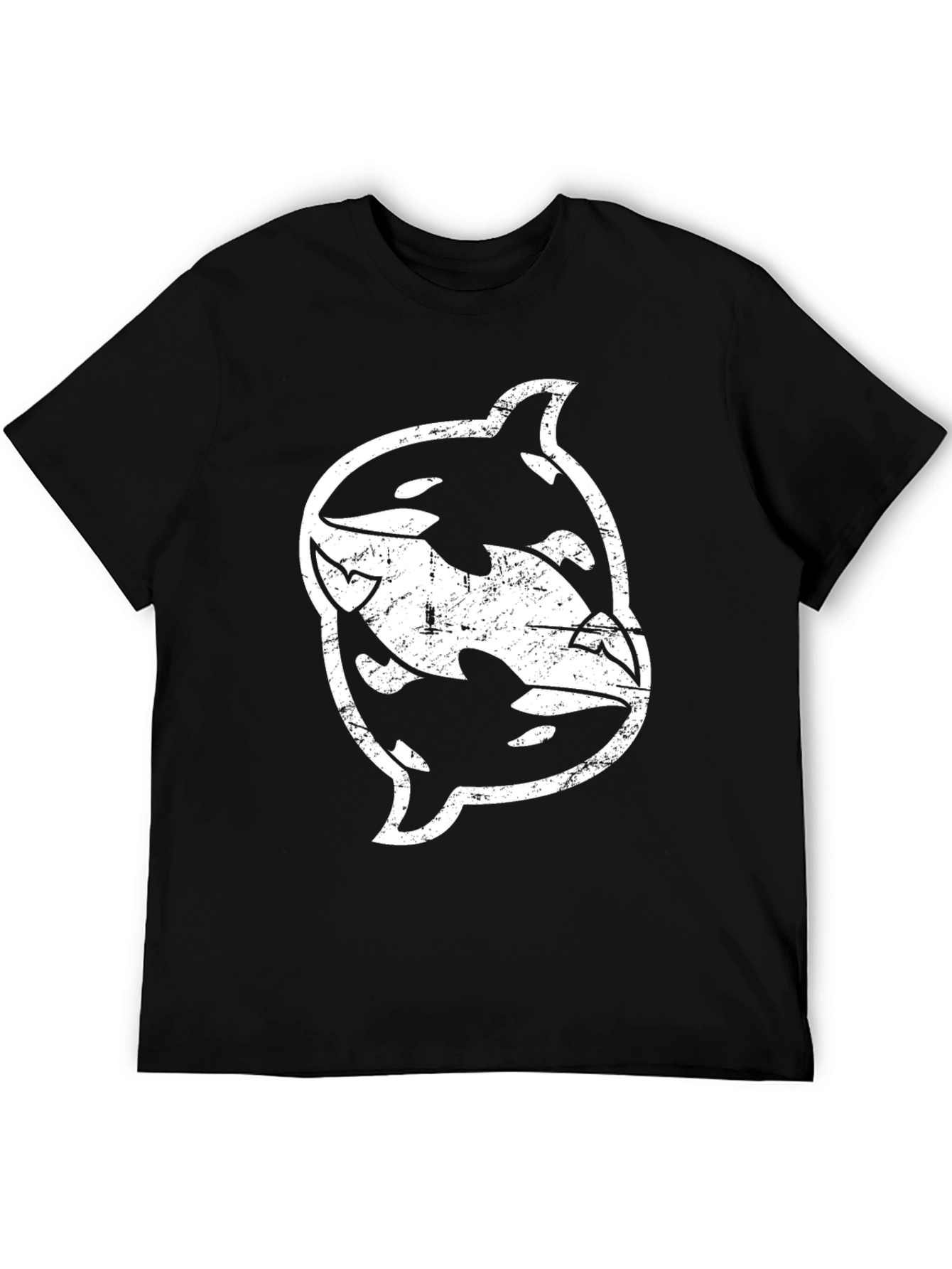 Orca Yin Yang Graphic Black T-Shirt