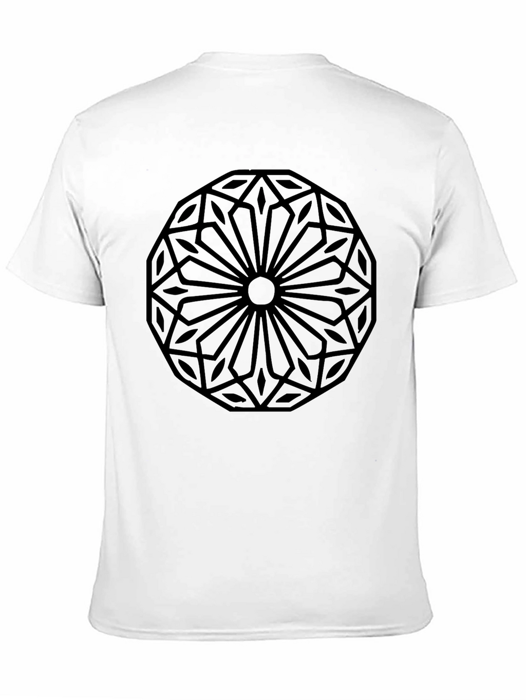 Geometric Mandala Graphic Tee - Black