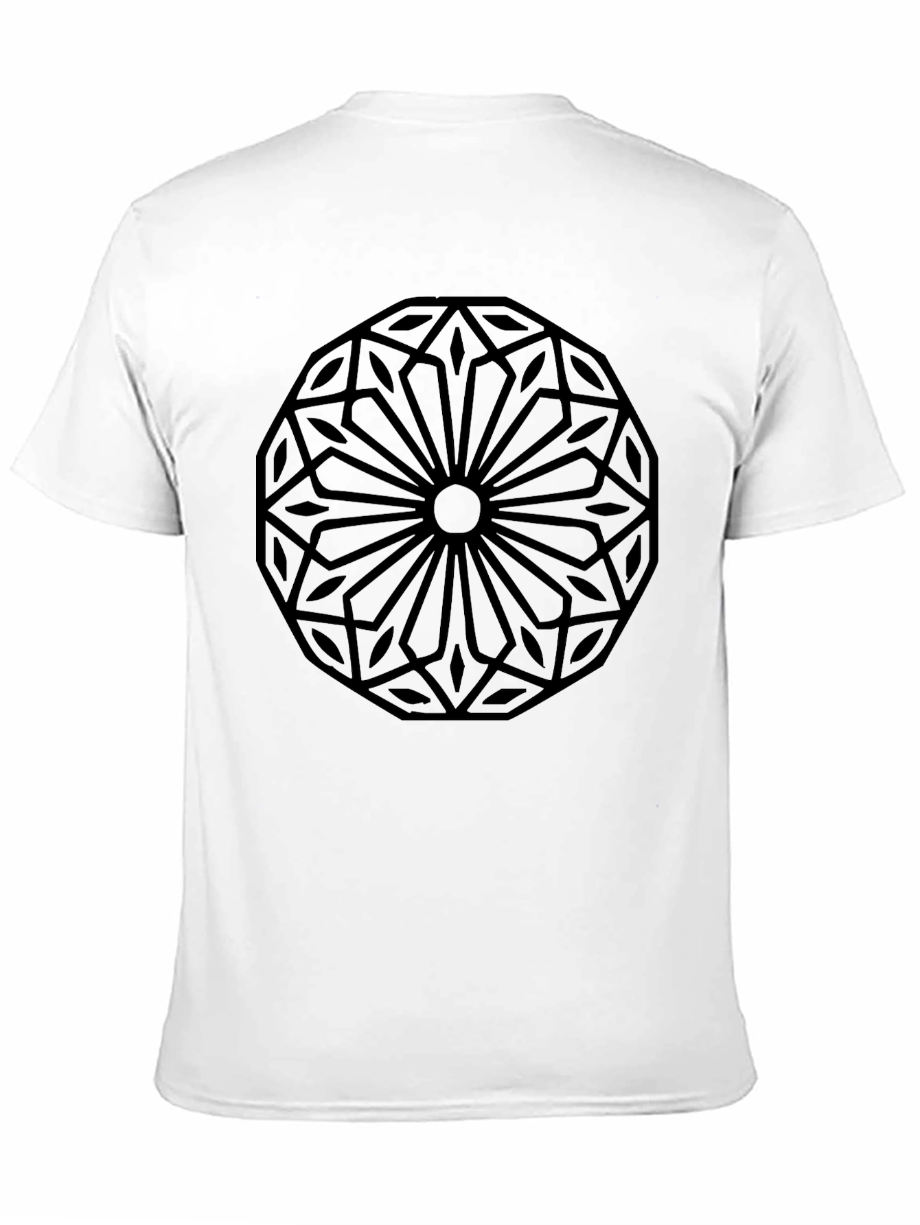 Geometric Mandala Graphic Tee - Black
