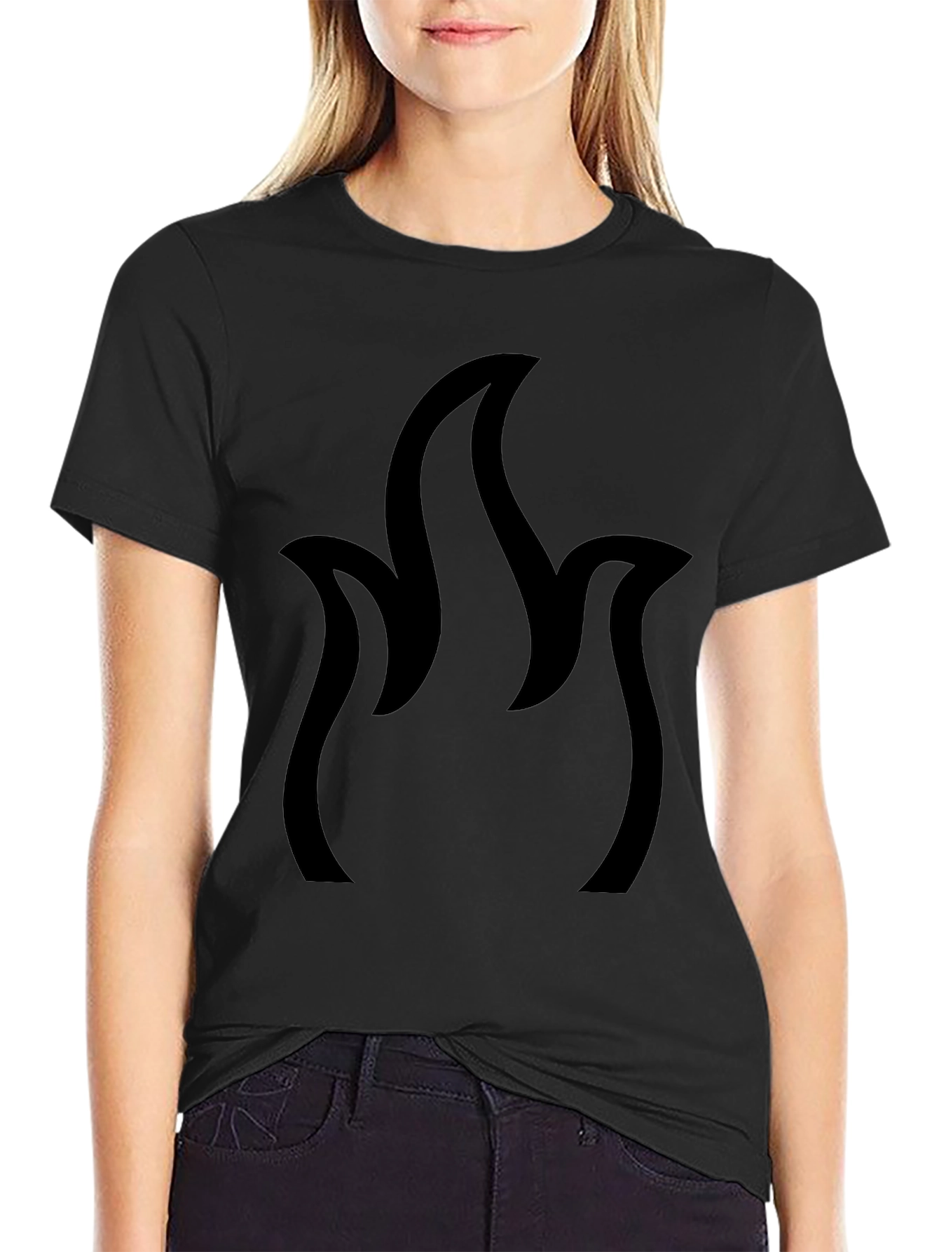 Flame Design Black T-Shirt | Casual Comfort
