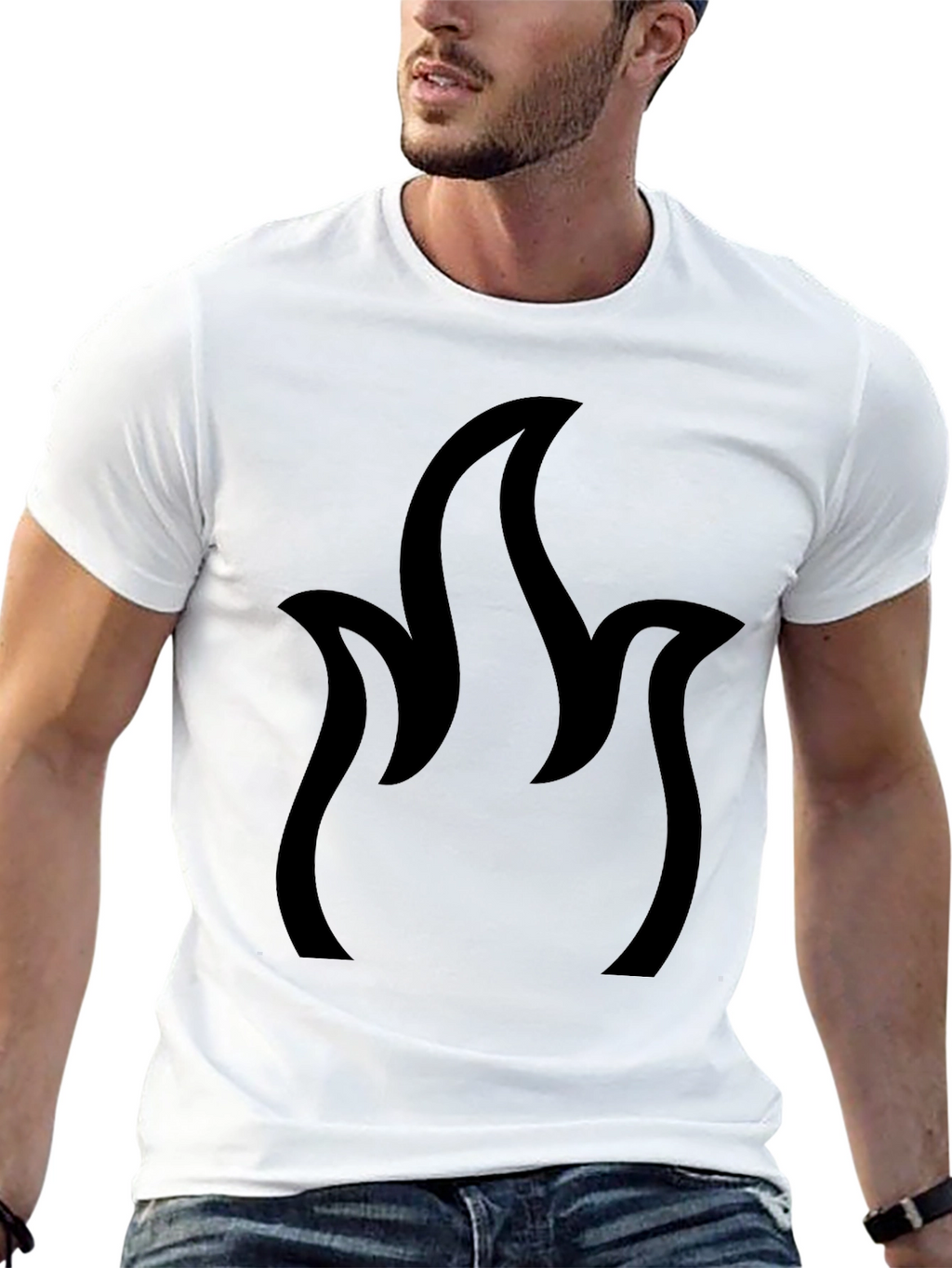 Flame Design Black T-Shirt | Casual Comfort