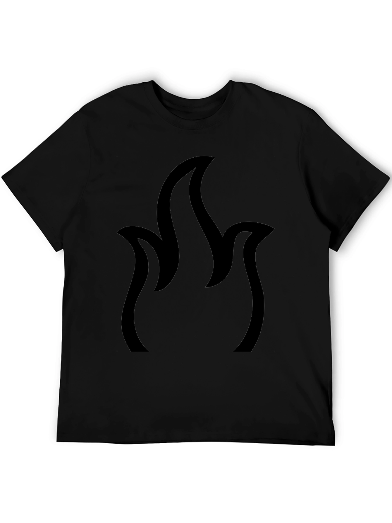 Flame Design Black T-Shirt | Casual Comfort