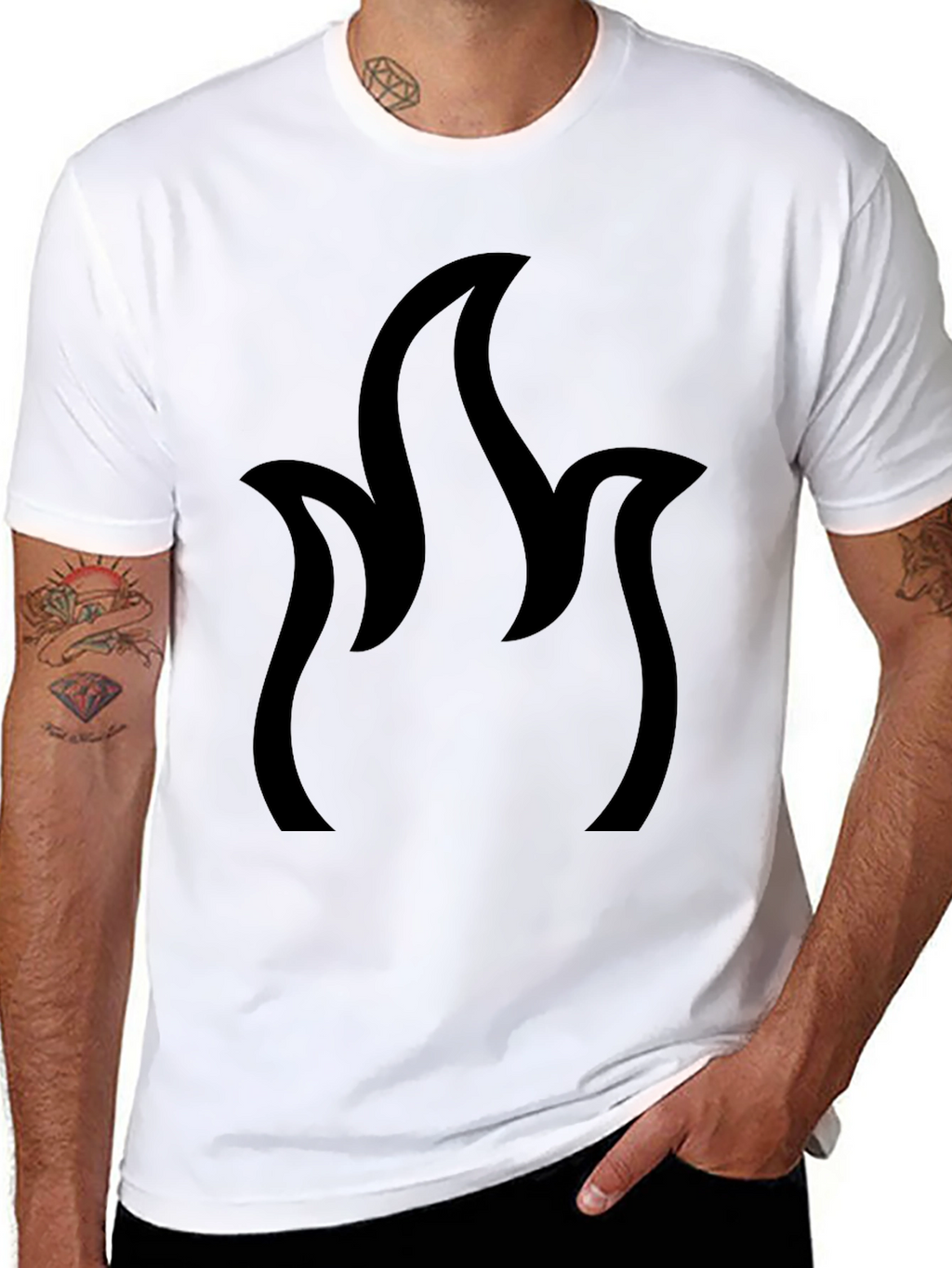 Flame Design Black T-Shirt | Casual Comfort