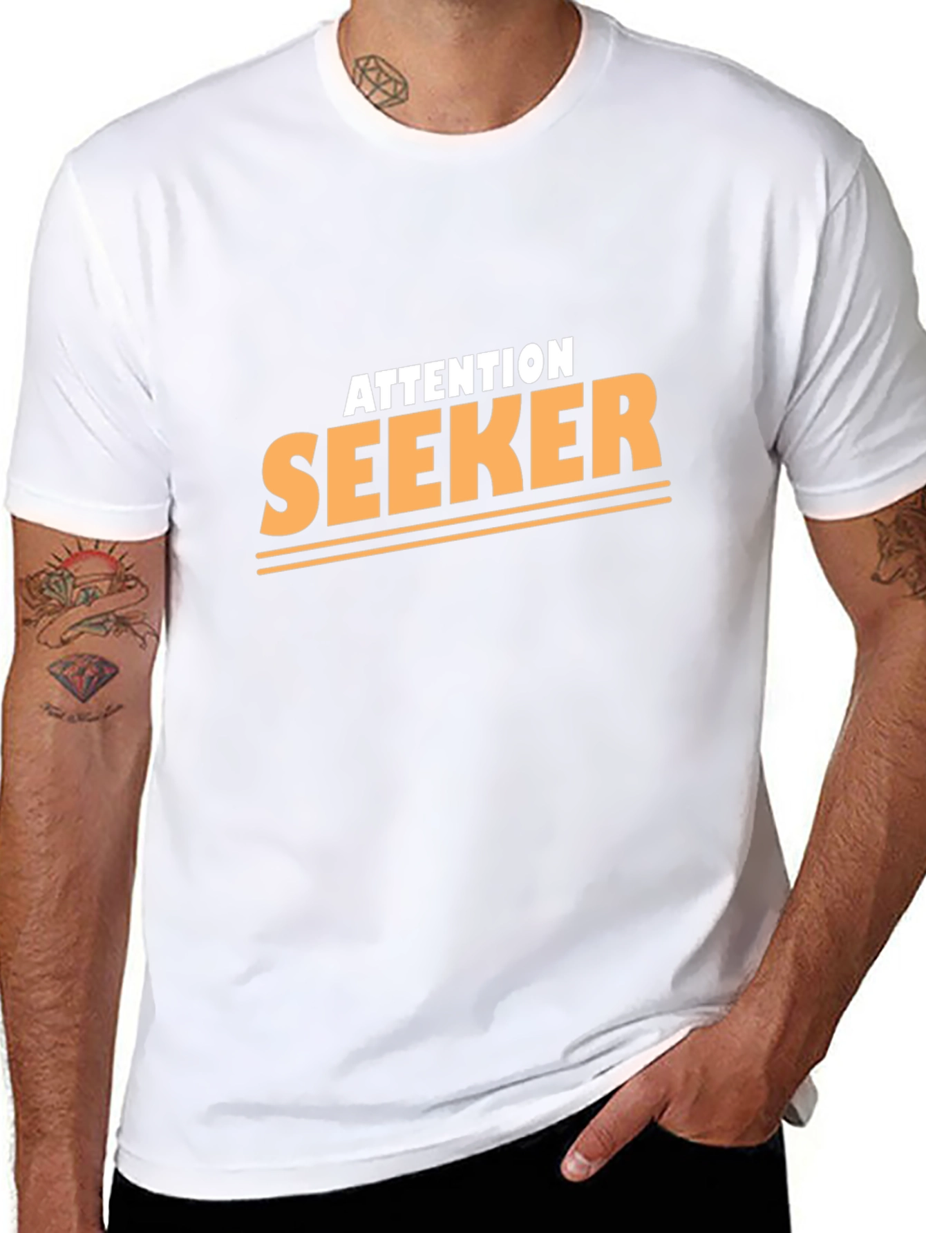 Attention Seeker Graphic Tee - Black Short Sleeve T-Shirt
