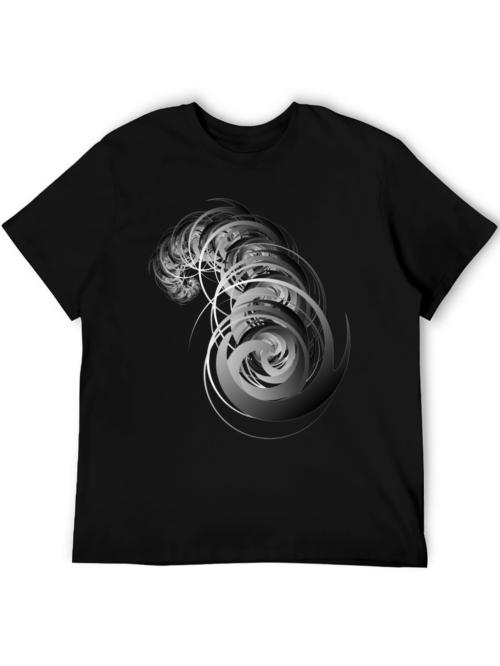 Abstract Swirl Graphic Black T-Shirt