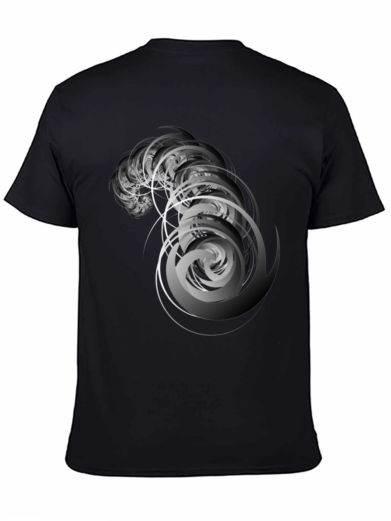 Abstract Swirl Graphic Black T-Shirt