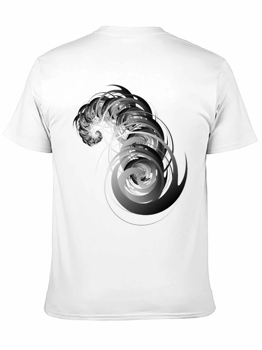 Abstract Swirl Graphic Black T-Shirt