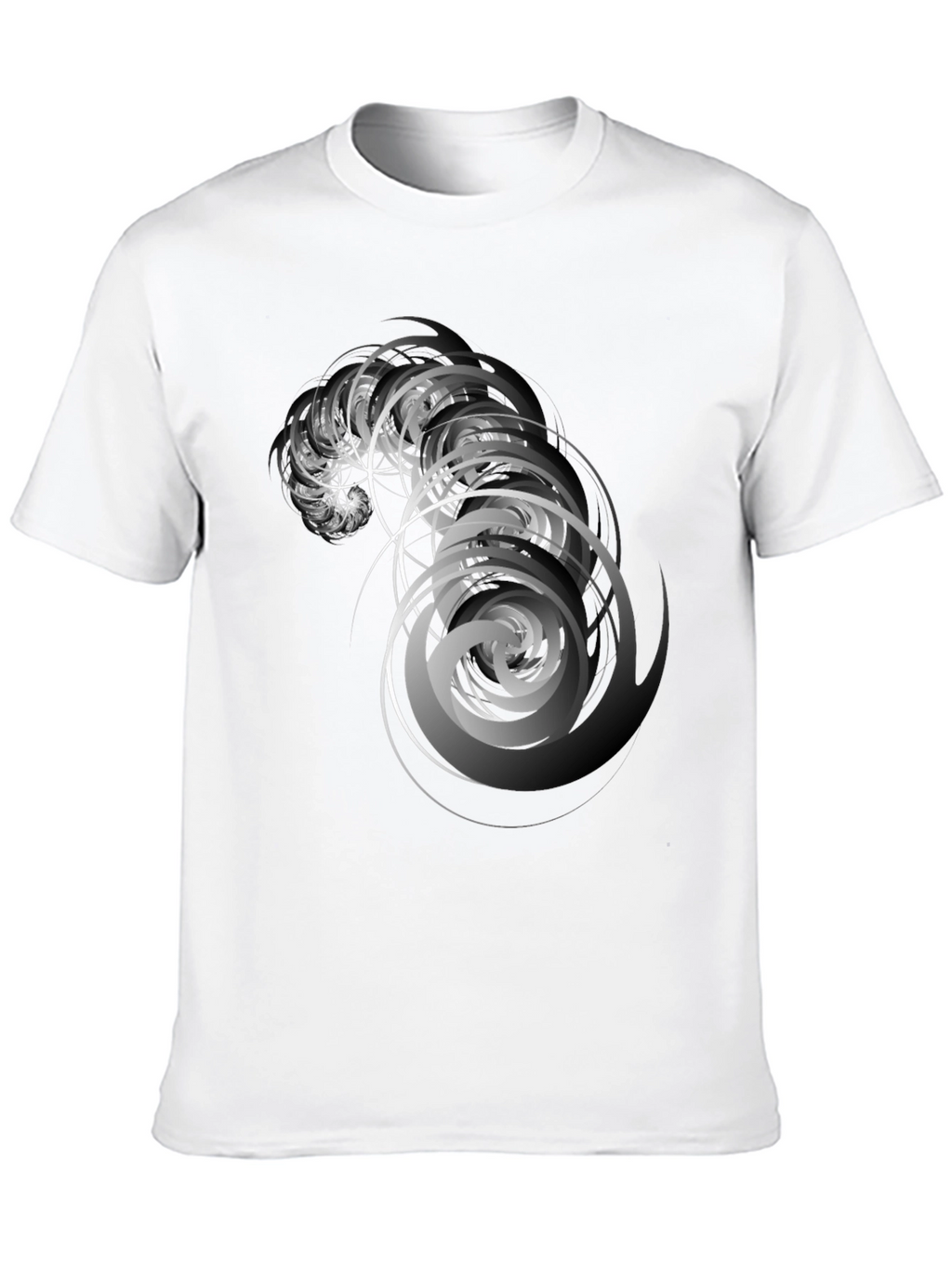 Abstract Swirl Graphic Black T-Shirt