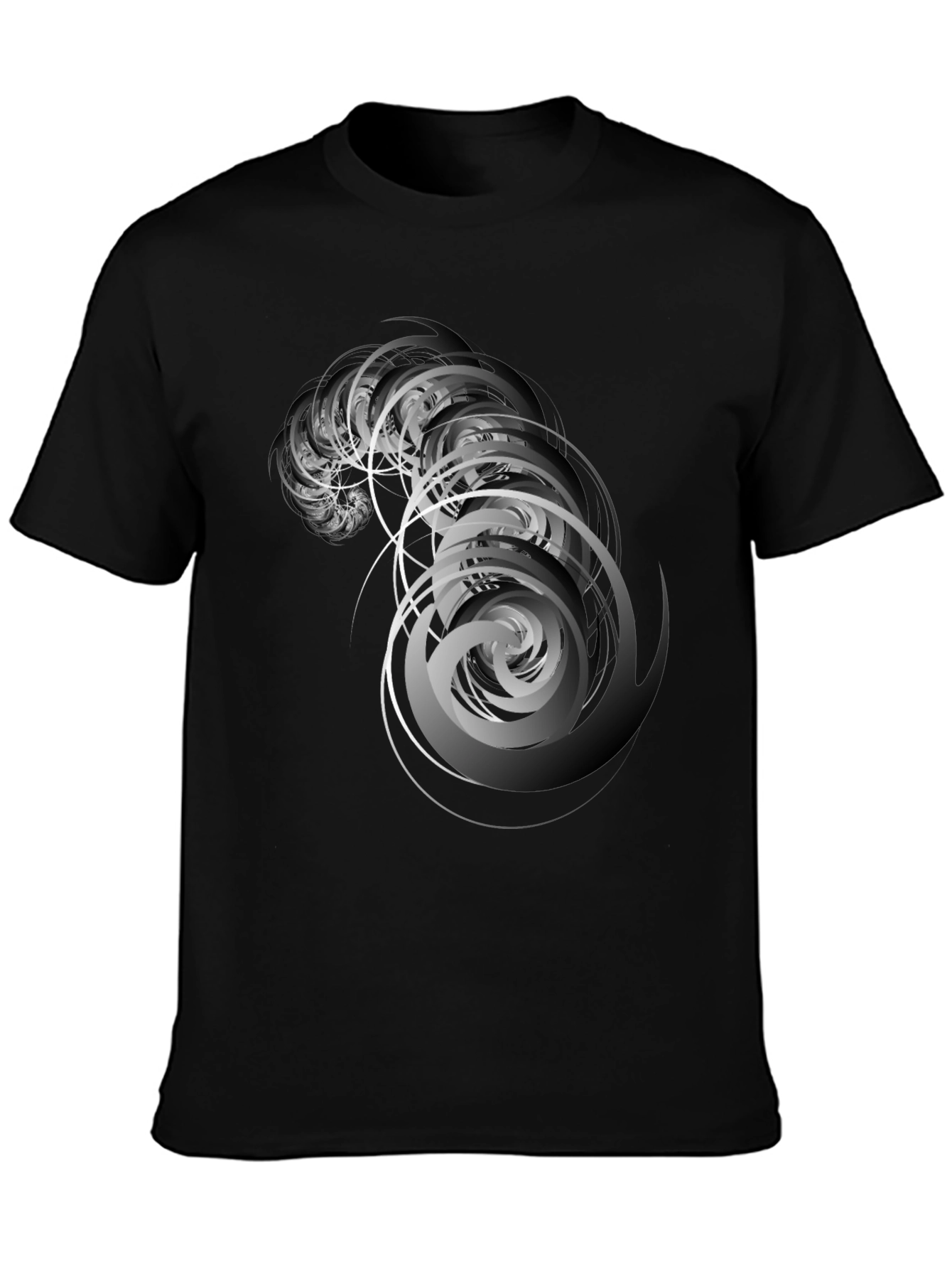 Abstract Swirl Graphic Black T-Shirt