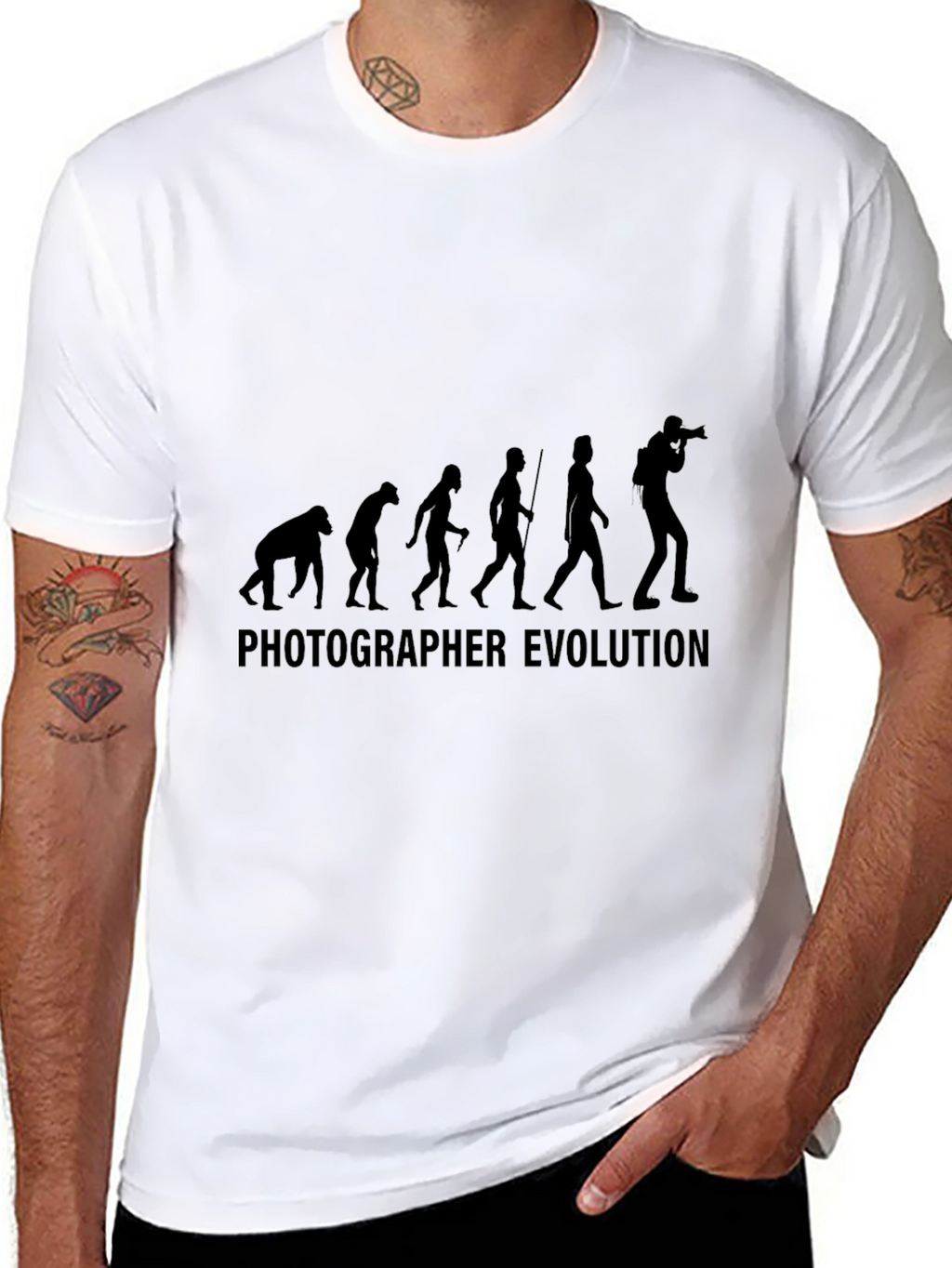 Photographer Evolution T-Shirt - Black