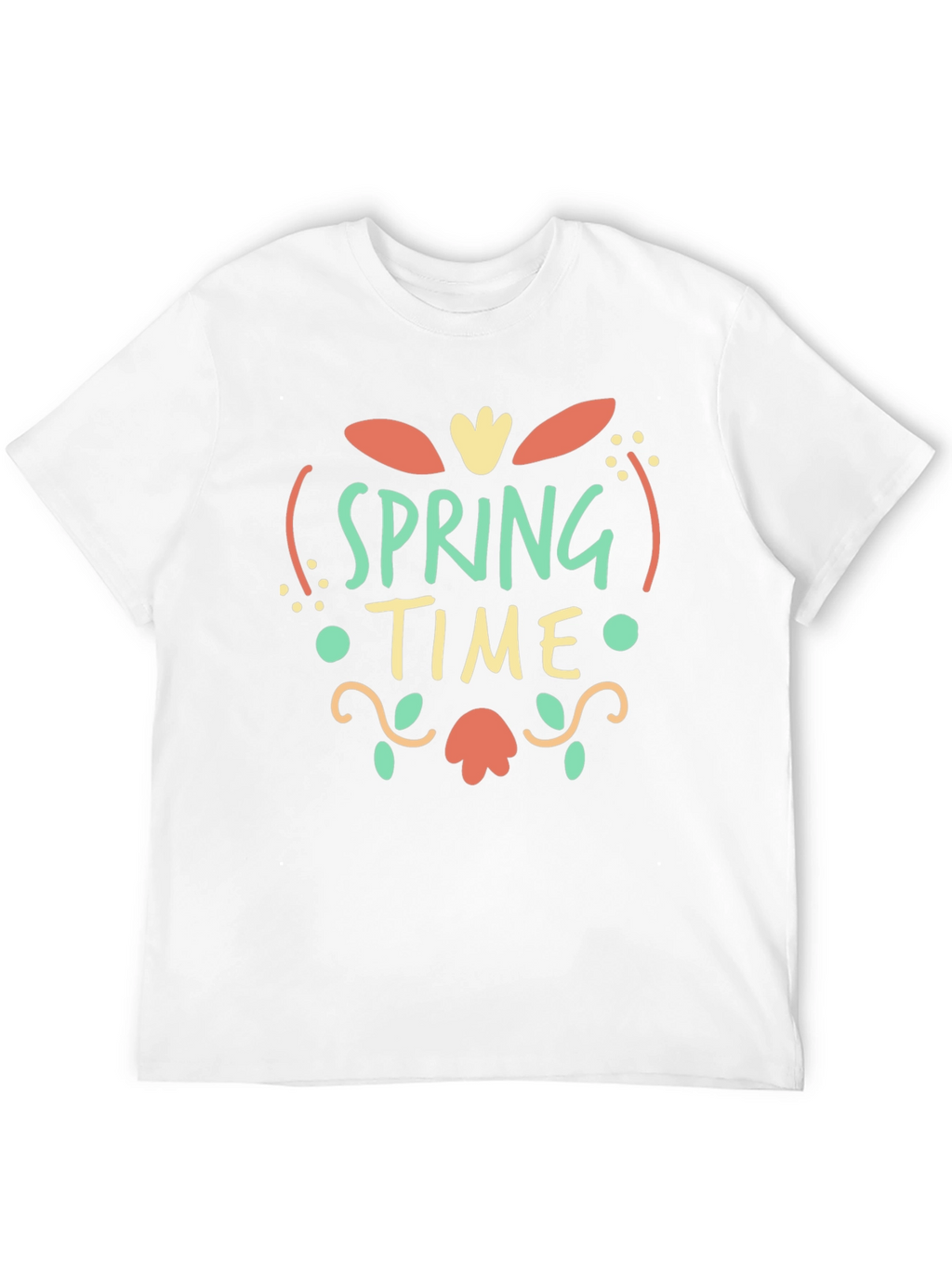 Spring Time Graphic Print Black T-Shirt