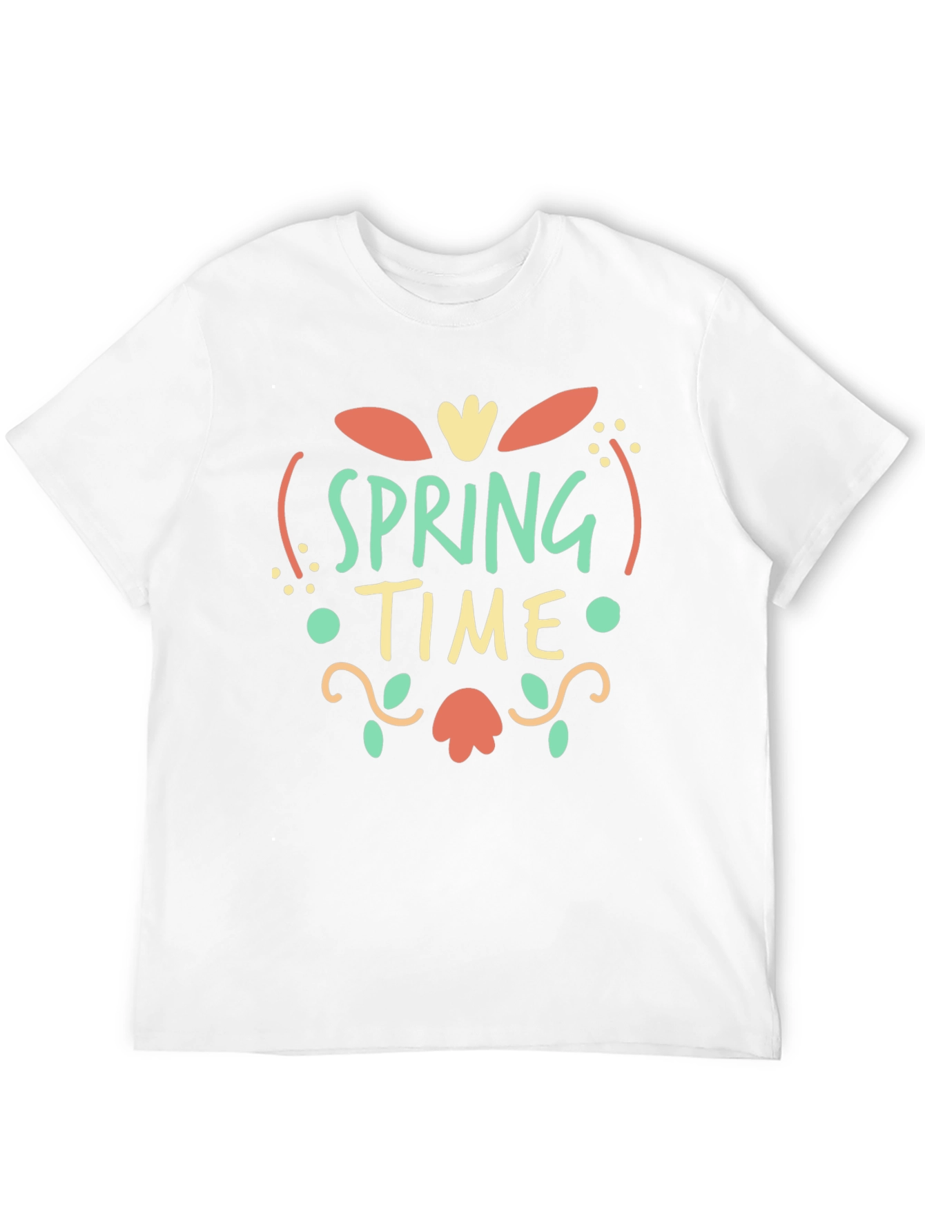Spring Time Graphic Print Black T-Shirt