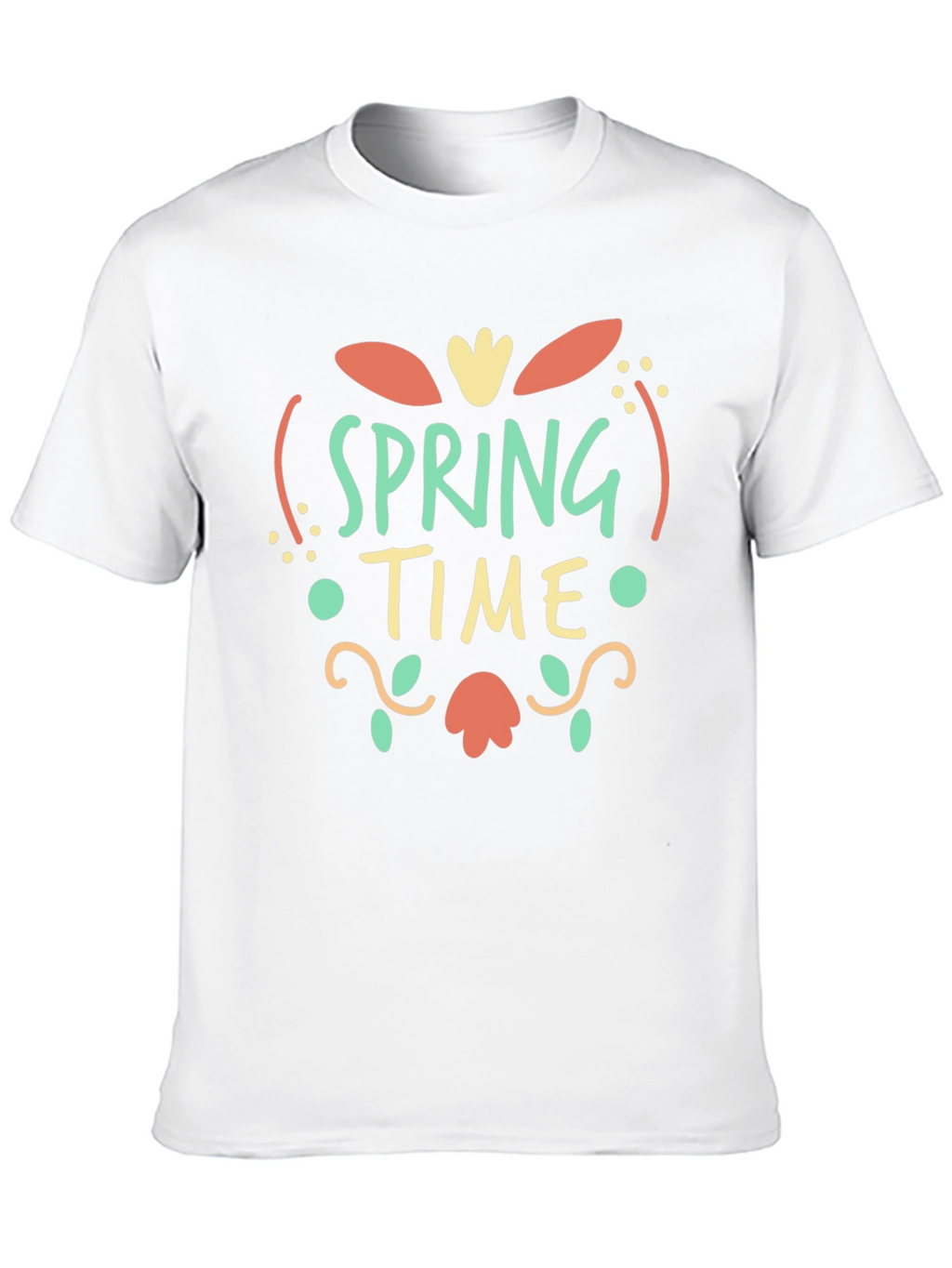Spring Time Graphic Print Black T-Shirt