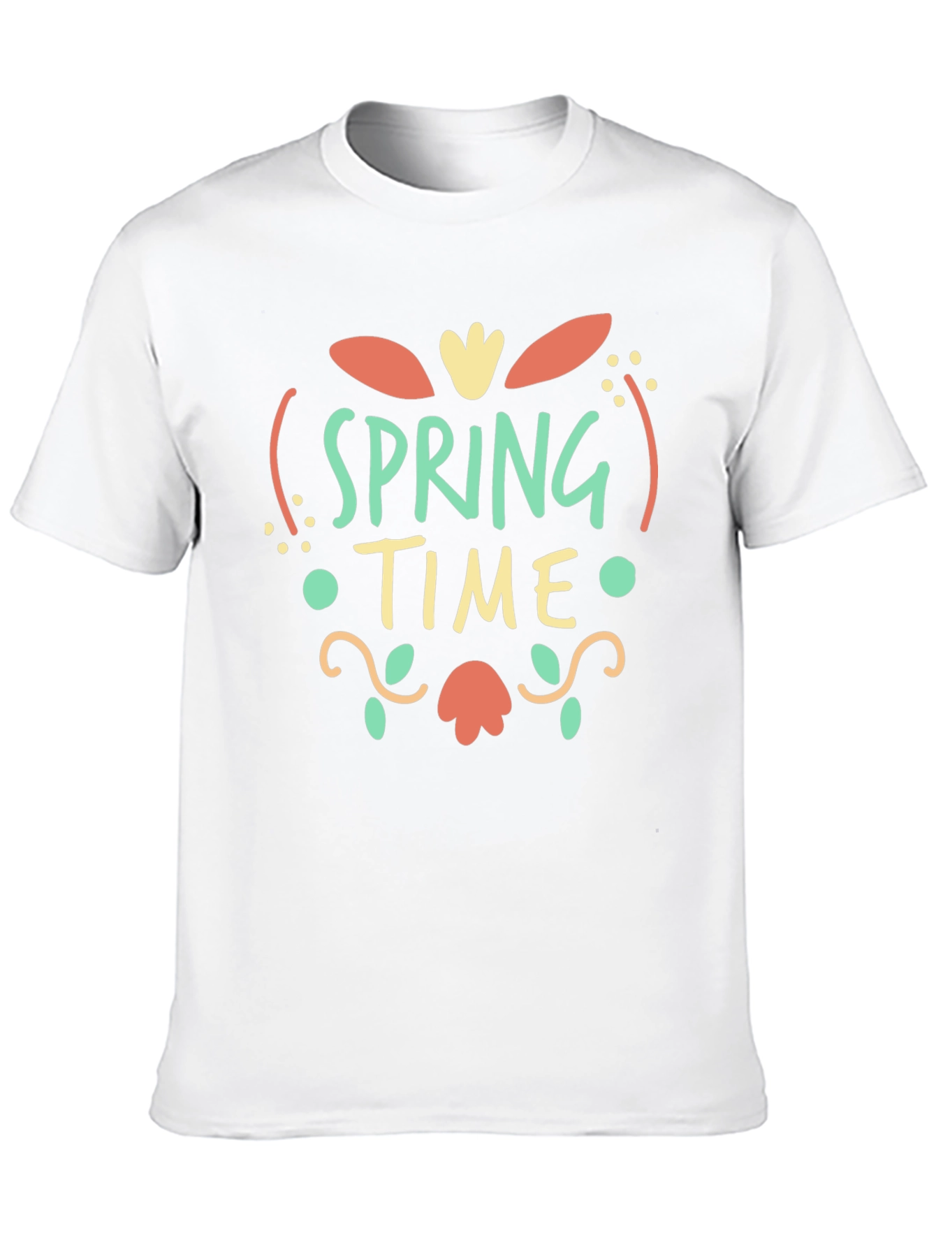 Spring Time Graphic Print Black T-Shirt