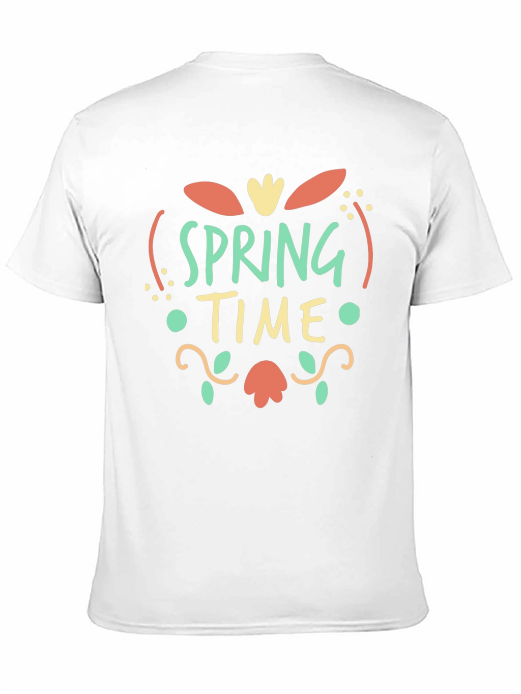 Spring Time Graphic Print Black T-Shirt