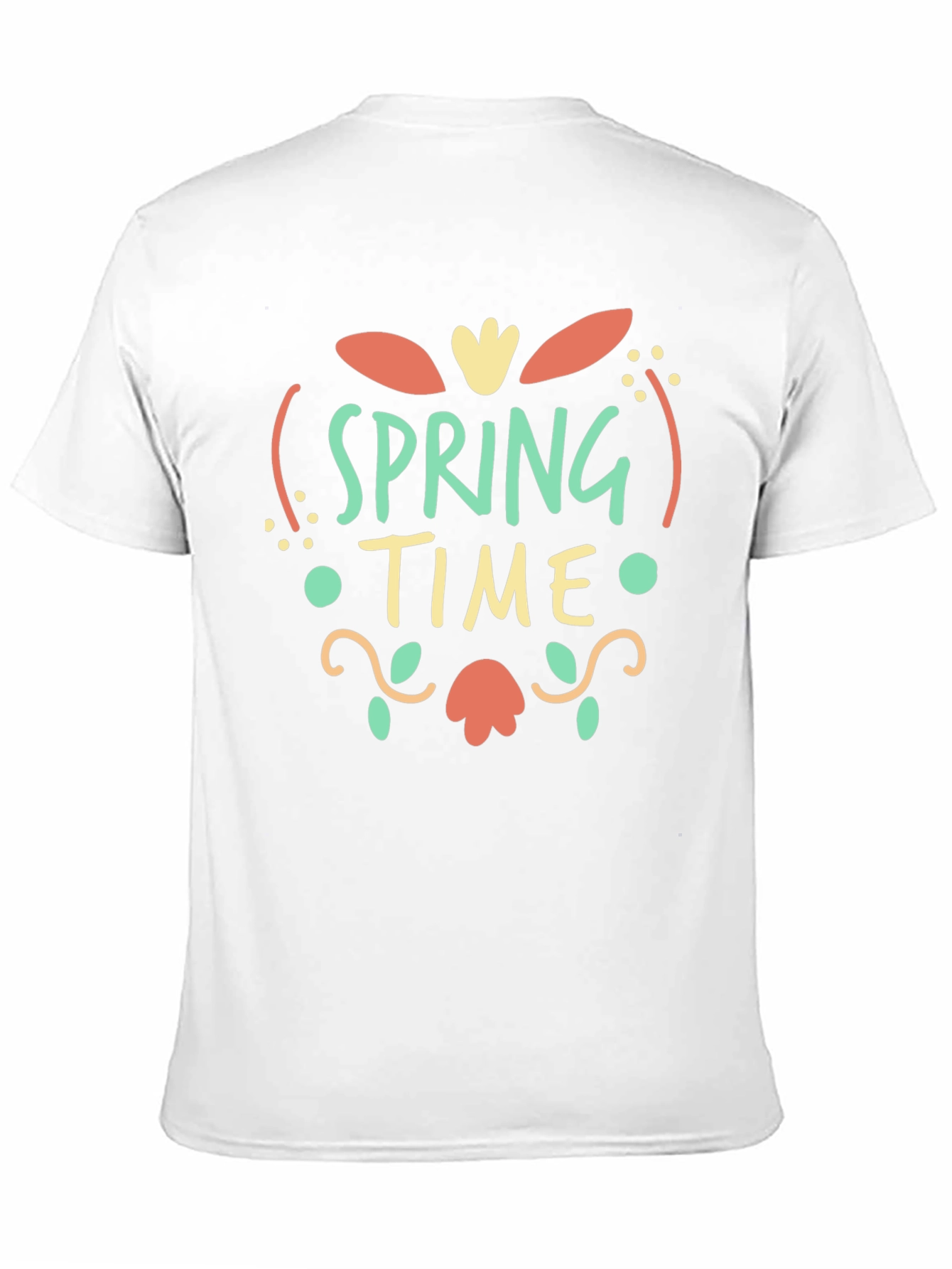 Spring Time Graphic Print Black T-Shirt